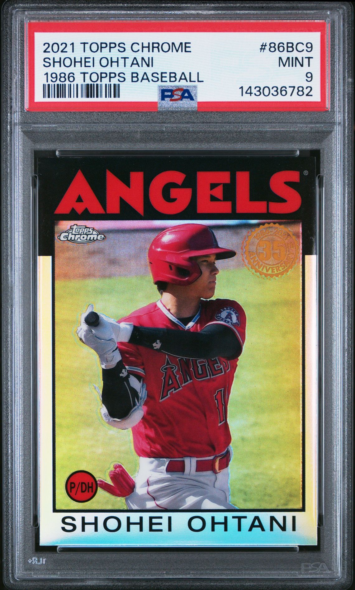 2021 Topps Chrome 1986 Topps Baseball Shohei Ohtani #86Bc9 (1986 Topps Baseball) Mint 9 front