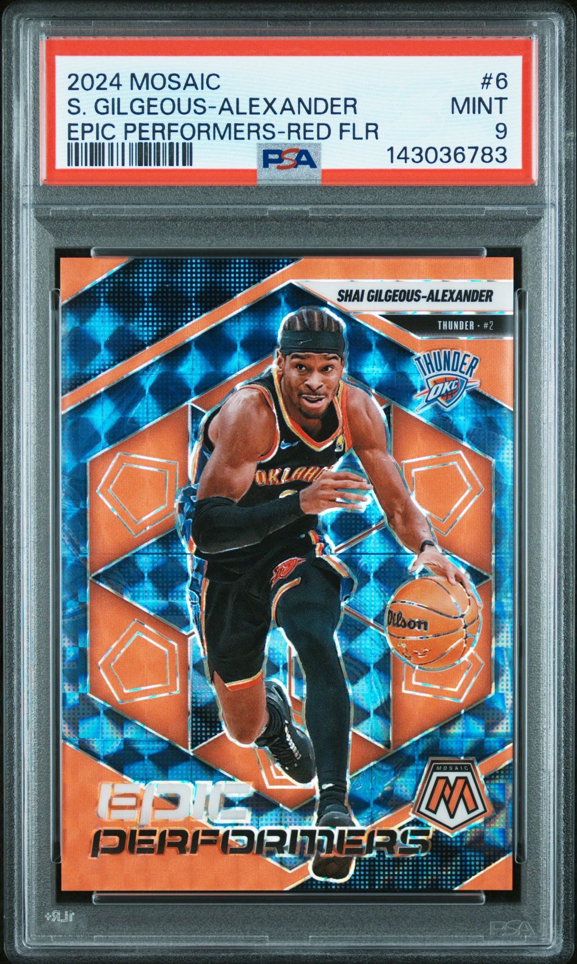 2024 Panini Mosaic Epic Performers S. Gilgeous-Alexander #6 (Epic Performers-Red Flr) Mint 9 front