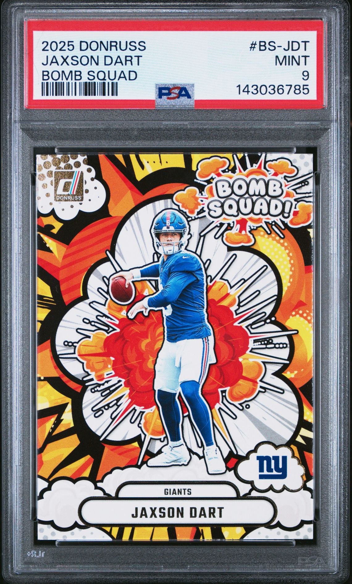 2025 Panini Donruss Bomb Squad Jaxson Dart #Bs-Jdt Mint 9 front