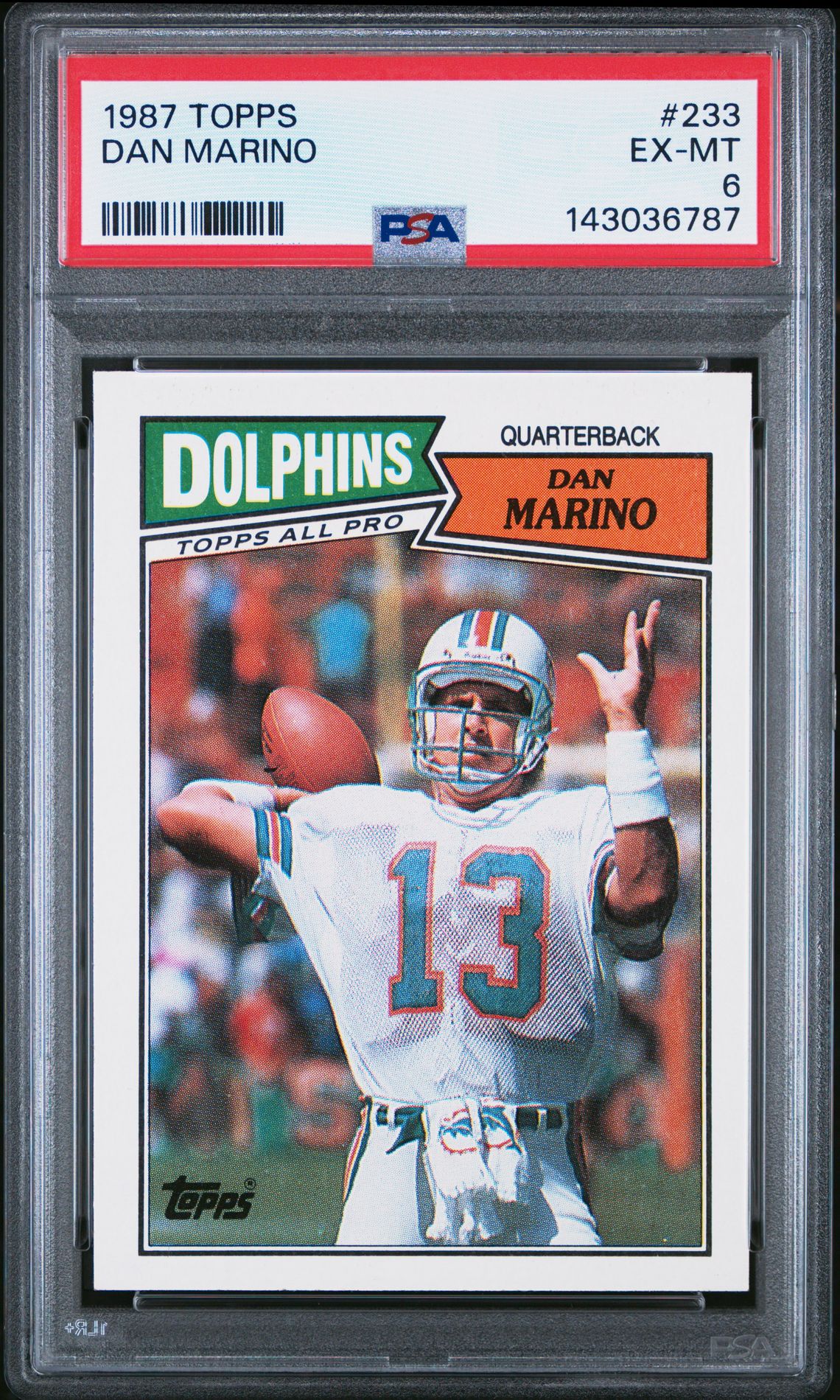 1987 Topps Dan Marino #233 Ex-Mt 6 front