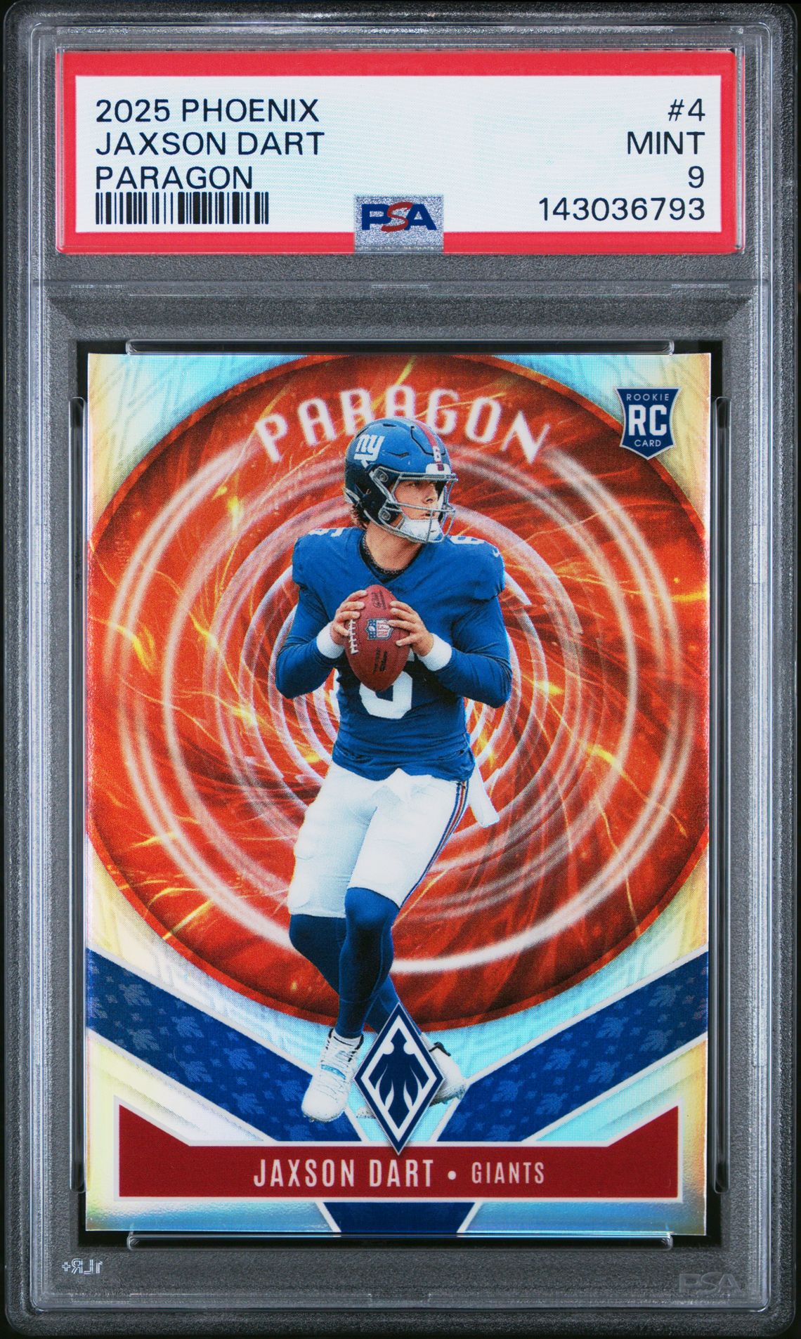 2025 Panini Phoenix Paragon Jaxson Dart #4 Mint 9 front