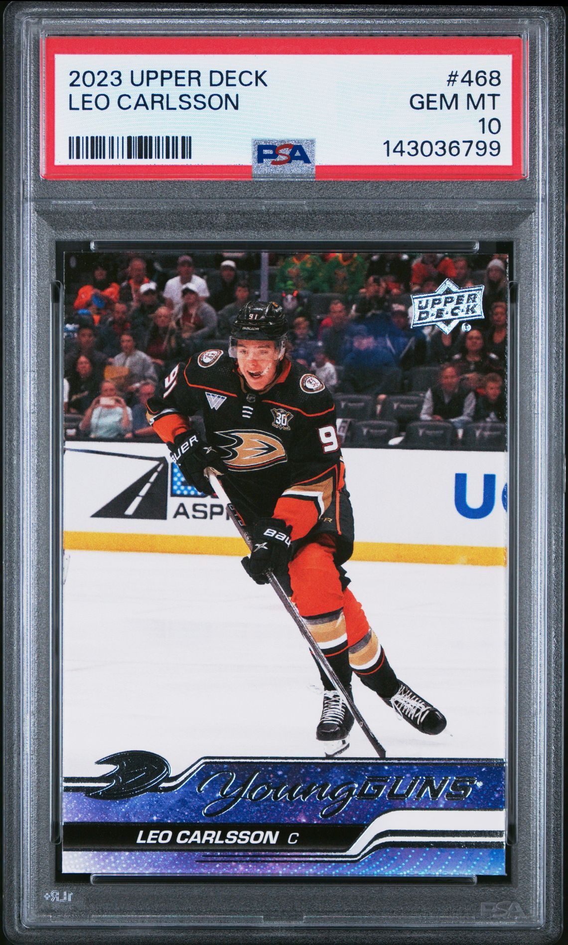 2023 Upper Deck Leo Carlsson #468 Gem Mt 10 front