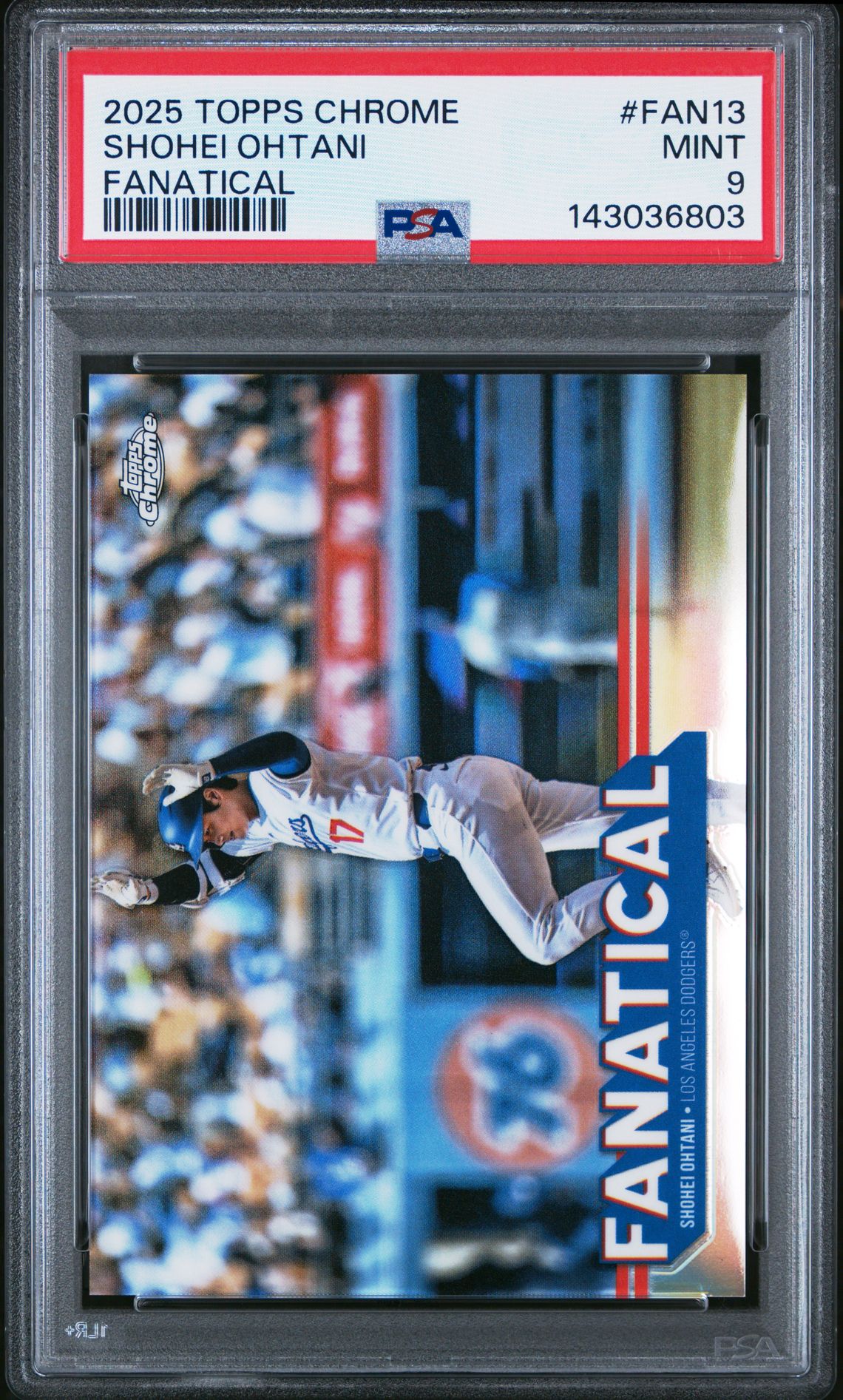 2025 Topps Chrome Fanatical Shohei Ohtani #Fan13 Mint 9 front