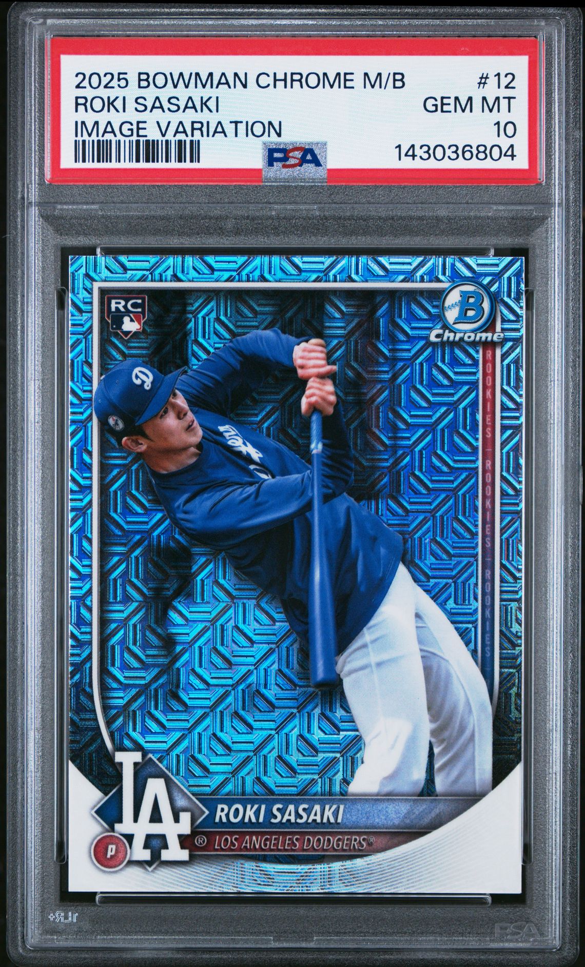 2025 Bowman Chrome Mega Box Roki Sasaki #12 (Image Variation) Gem Mt 10 front