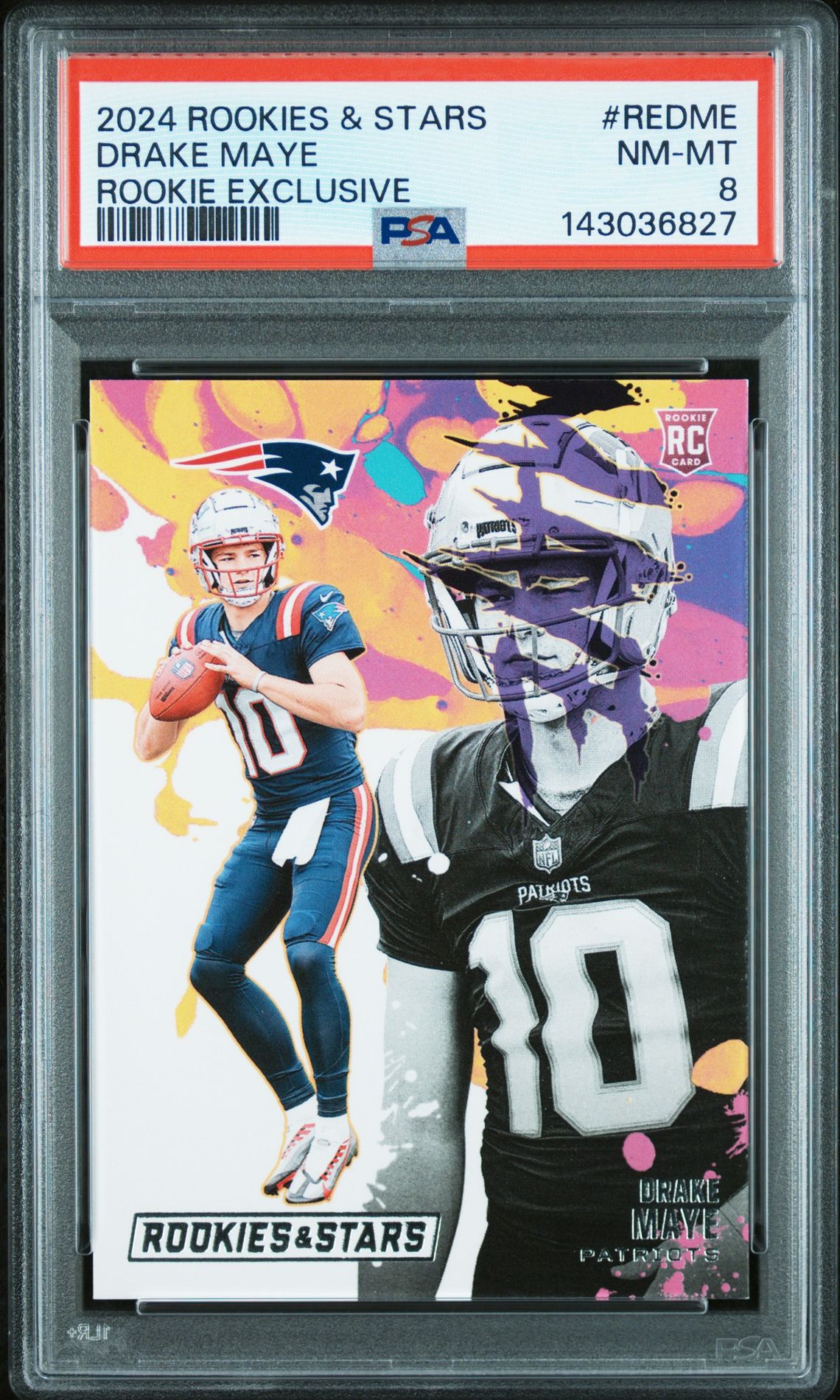 2024 Panini Rookies & Stars Rookie Exclusive Drake Maye #Redme Nm-Mt 8 front