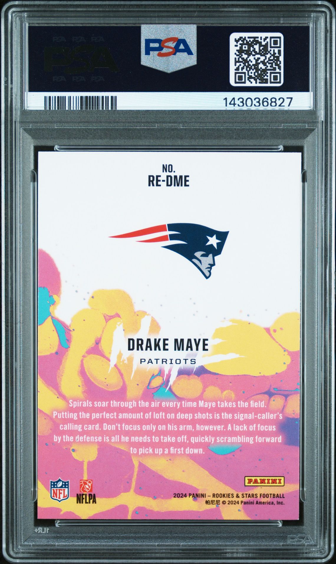 2024 Panini Rookies & Stars Rookie Exclusive Drake Maye #Redme Nm-Mt 8 back