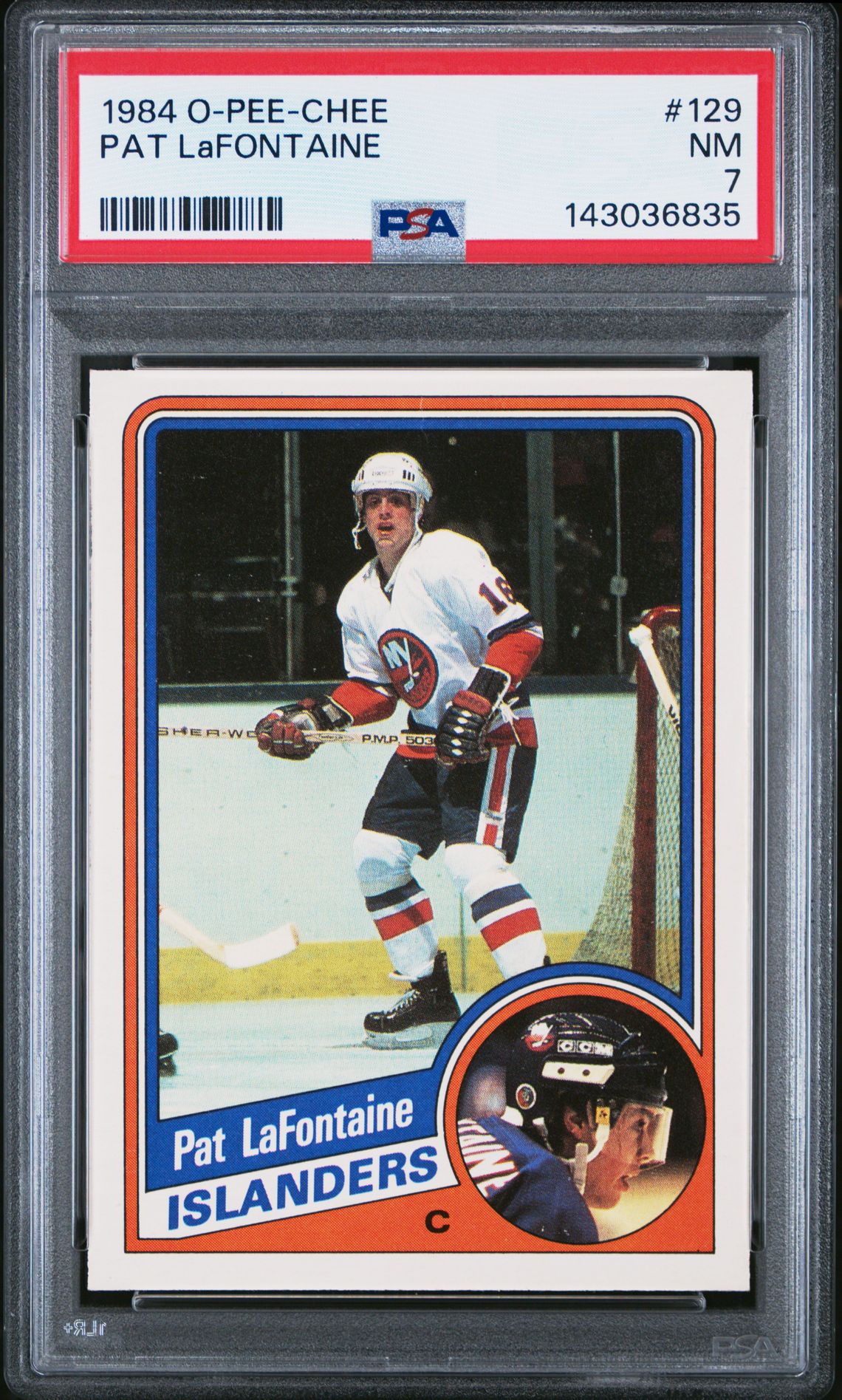 1984 O-Pee-Chee Pat Lafontaine #129 Nm 7 front