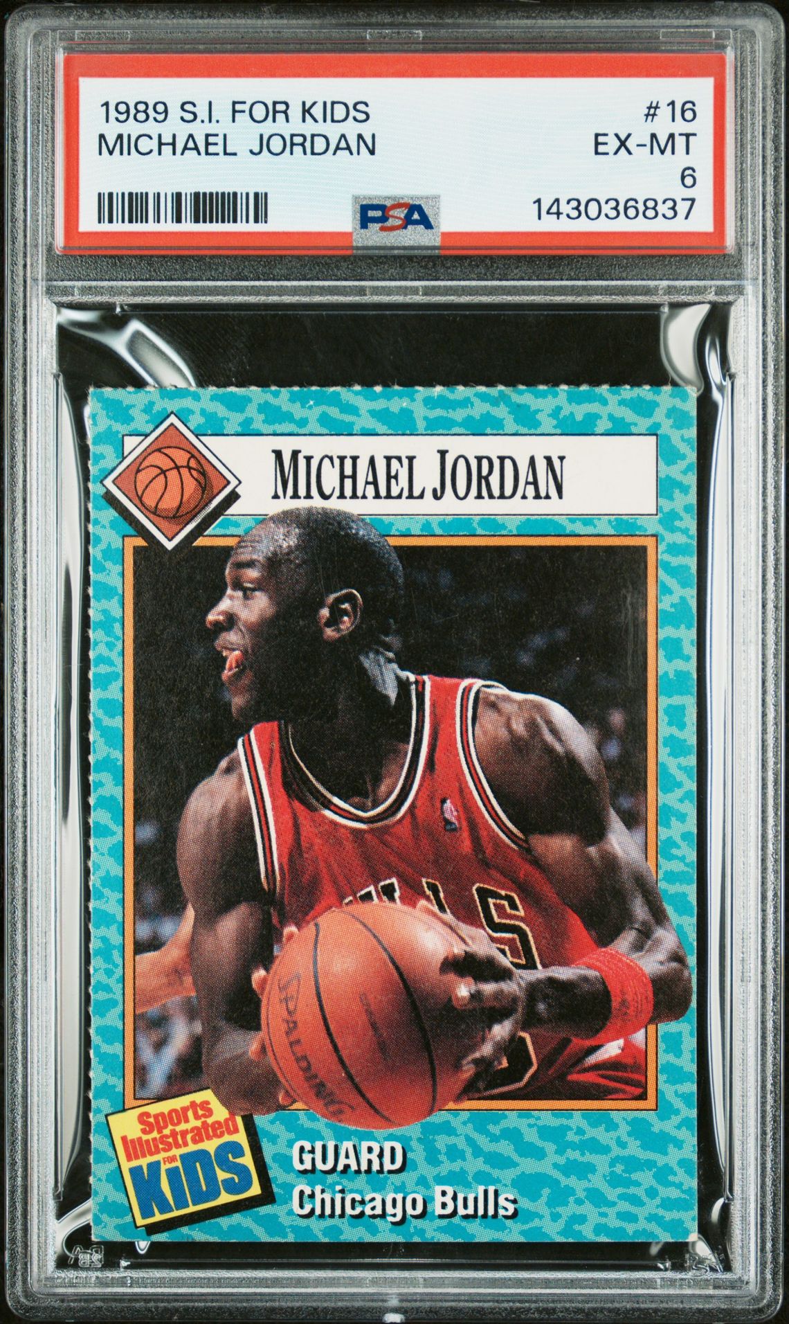 1989 S.i. For Kids Michael Jordan #16 Ex-Mt 6 front