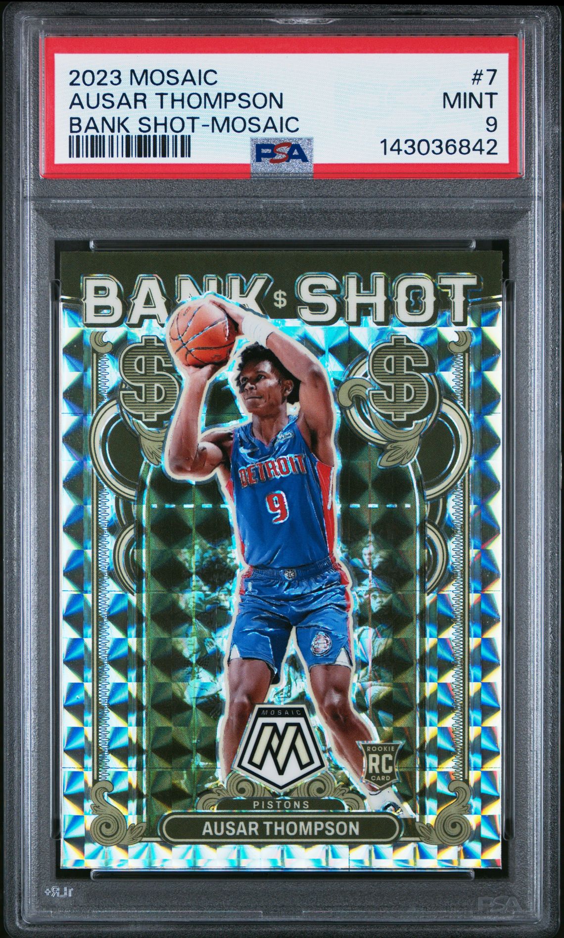 2023 Panini Mosaic Bank Shot Ausar Thompson #7 (Bank Shot-Mosaic) Mint 9 front