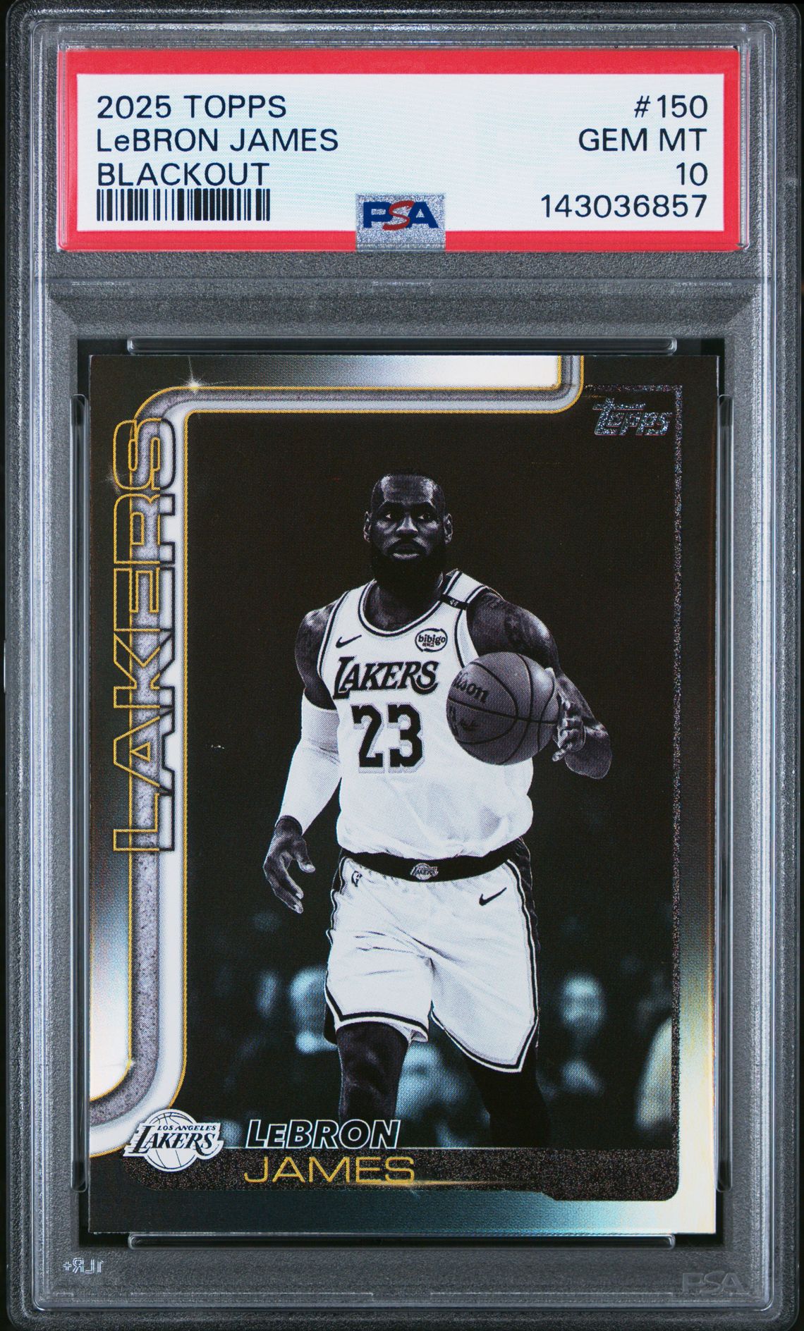 2025 Topps Lebron James #150 (Blackout) Gem Mt 10 front