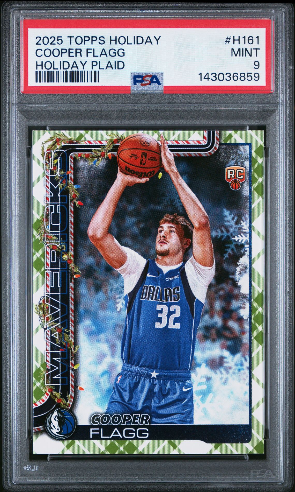 2025 Topps Holiday Cooper Flagg #H161 (Holiday Plaid) Mint 9 front