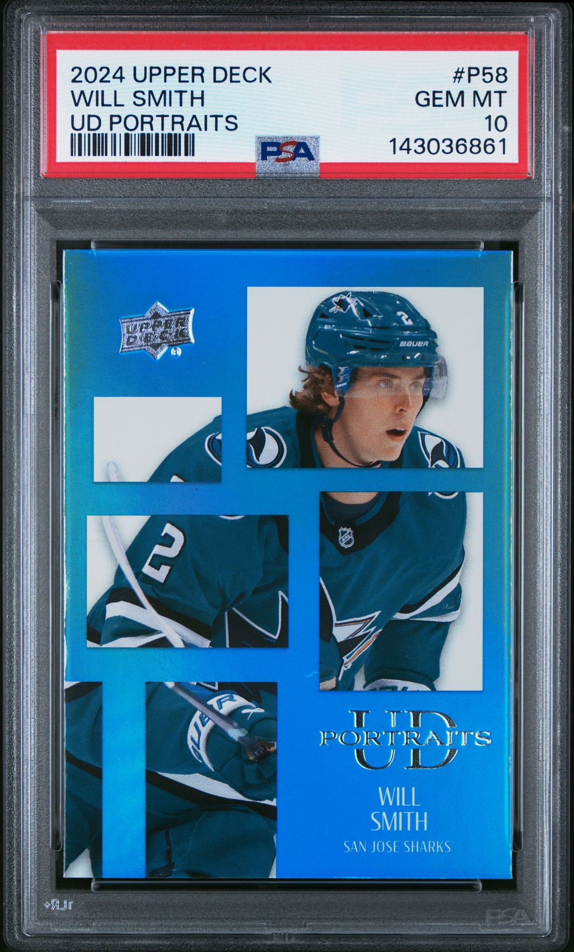 2024 Upper Deck Ud Portraits Will Smith #P58 Gem Mt 10 front