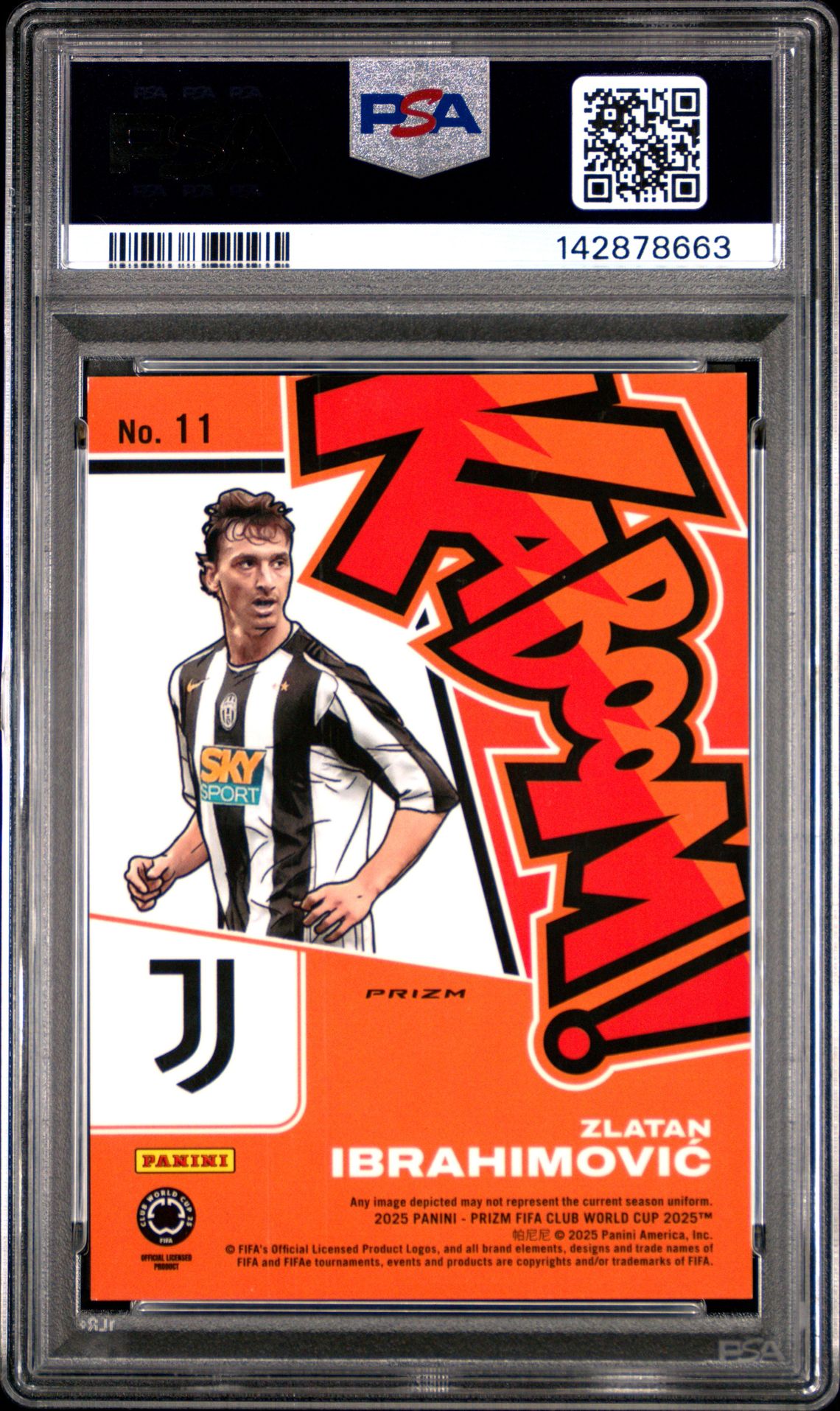 2025 Panini Prizm Fifa Club World Cup Kaboom! Zlatan Ibrahimovic #11 Mint 9 back