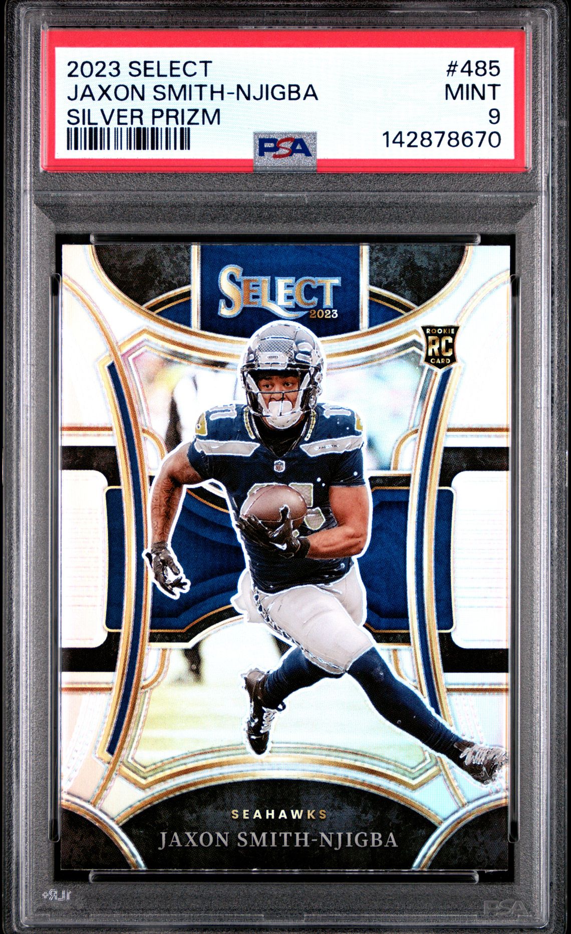 2023 Panini Select Jaxon Smith-Njigba #485 (Silver Prizm) Mint 9 front