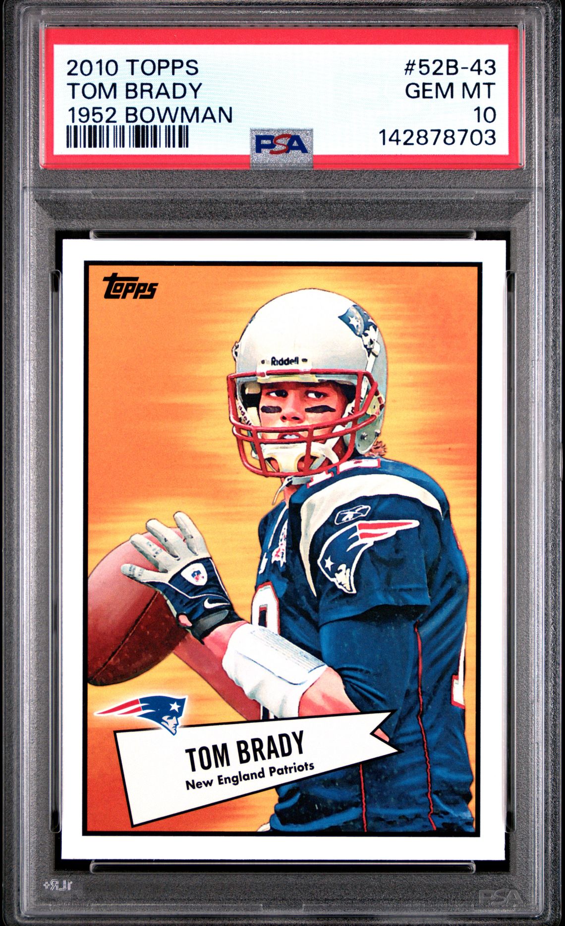 2010 Topps 1952 Bowman Tom Brady #52B-43 (1952 Bowman) Gem Mt 10 front