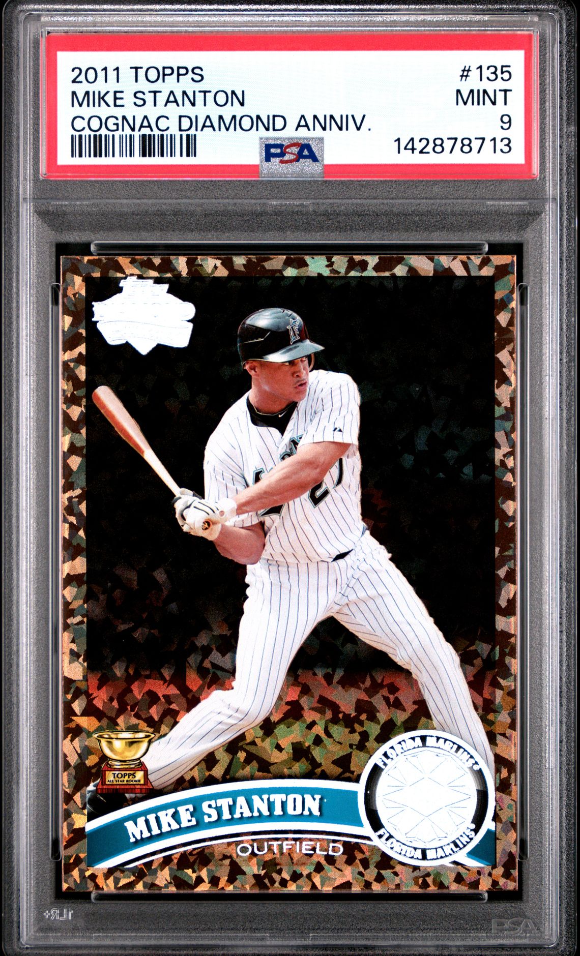 2011 Topps Mike Stanton #135 (Cognac Diamond Anniv.) Mint 9 front