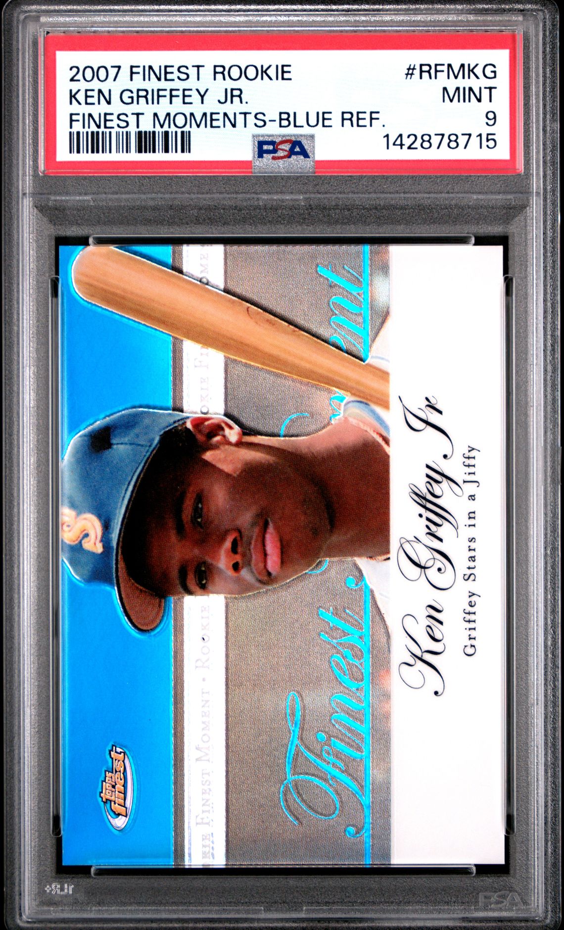 2007 Finest Rookie Finest Moments Ken Griffey Jr. #Rfmkg (Finest Moments-Blue Ref.) Mint 9 front