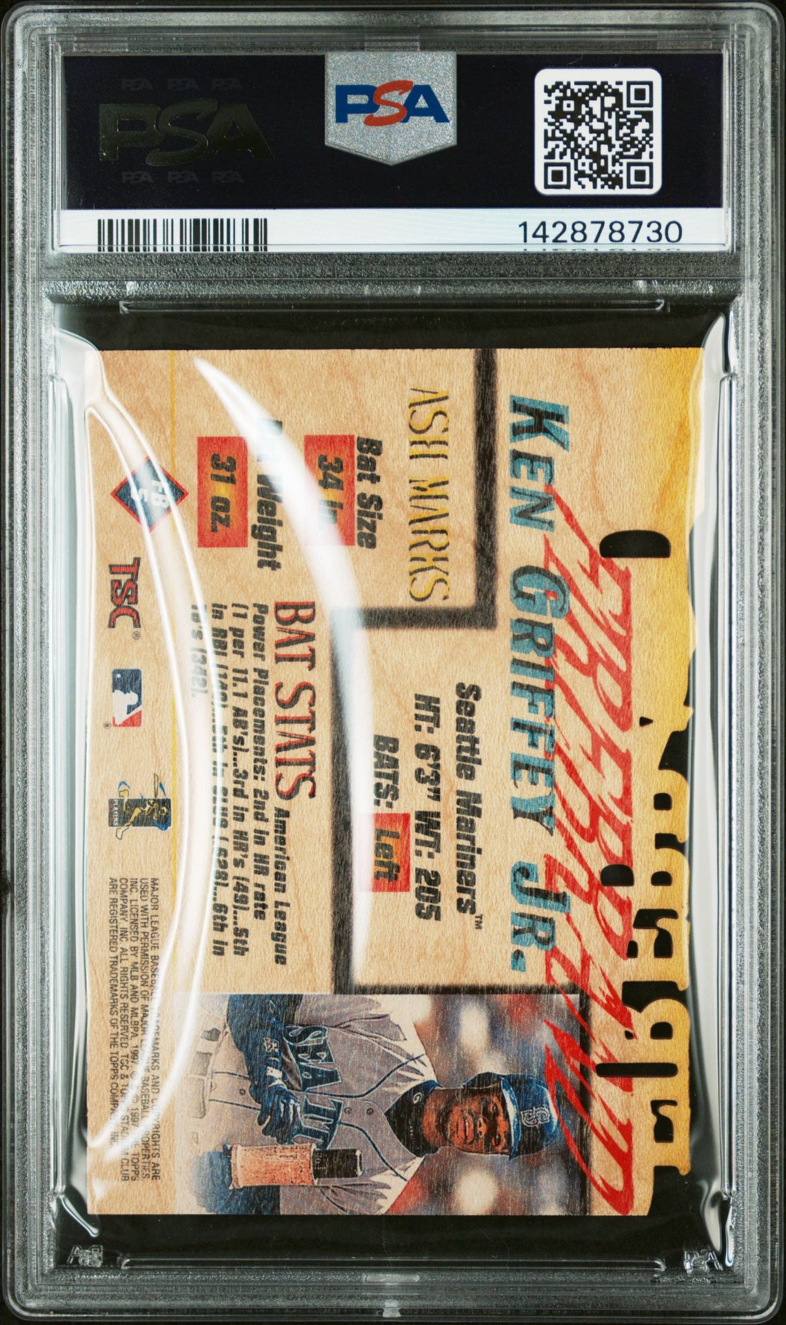 1997 Stadium Club Firebrand Ken Griffey Jr. #Fb5 (Firebrand) Gem Mt 10 back