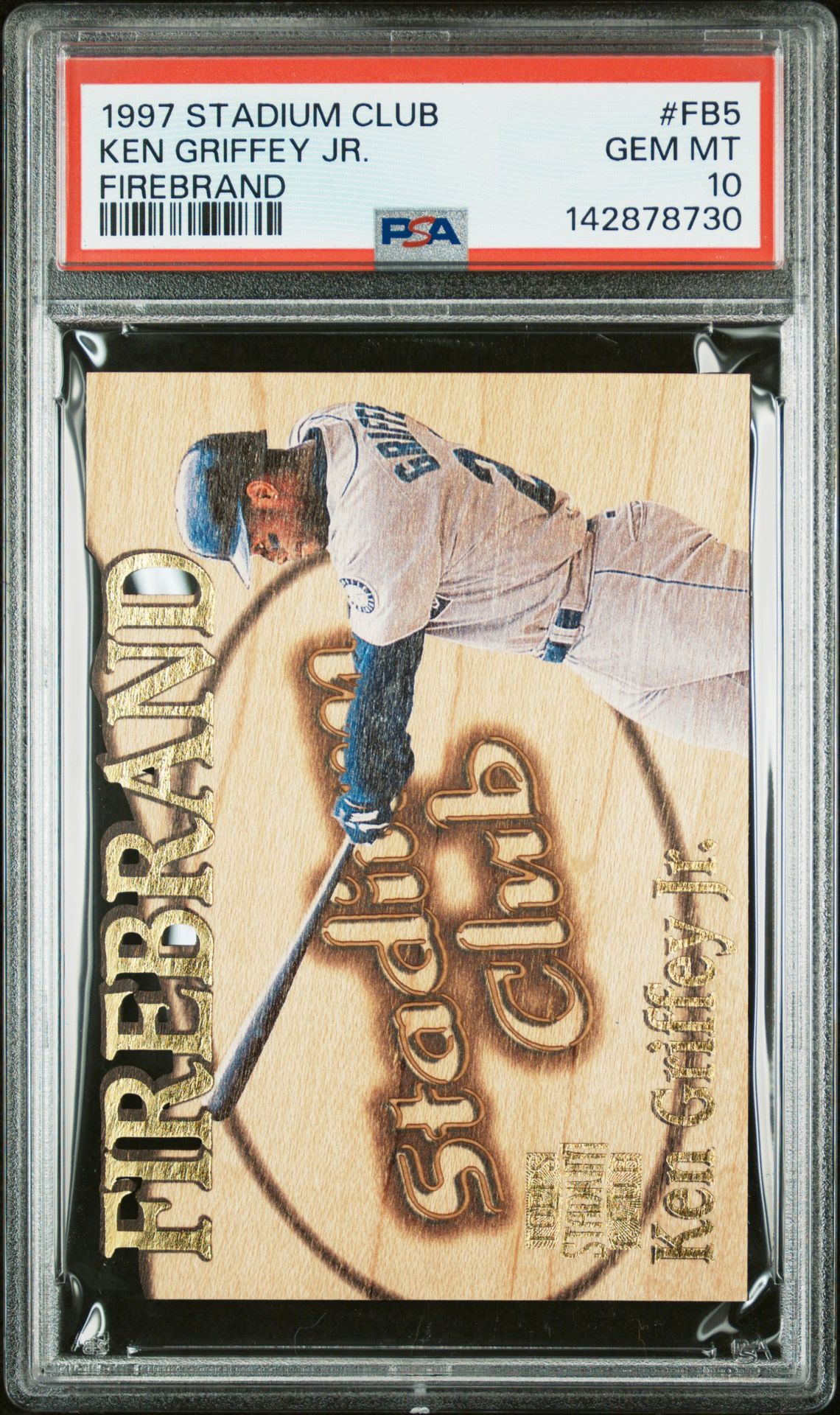 1997 Stadium Club Firebrand Ken Griffey Jr. #Fb5 (Firebrand) Gem Mt 10 front