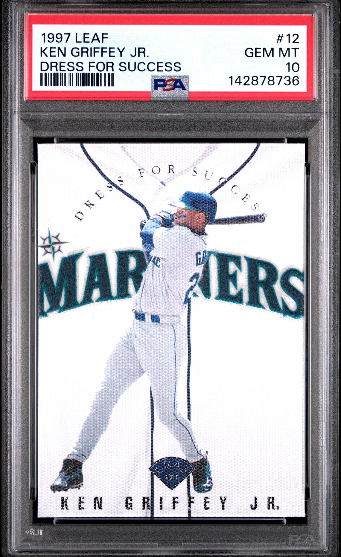 1997 Leaf Dress For Success Ken Griffey Jr. #12 (Dress For Success) Gem Mt 10 front