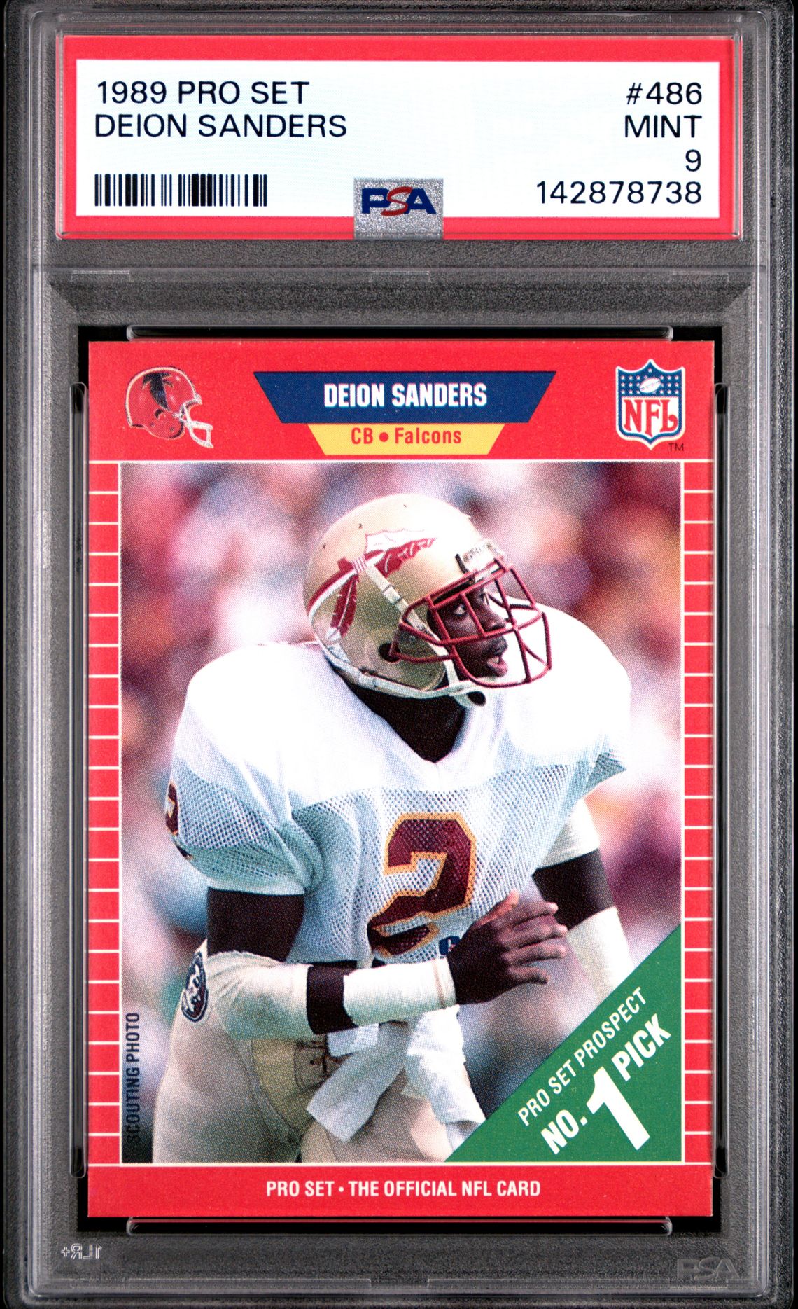 1989 Pro Set Deion Sanders #486 Mint 9 front