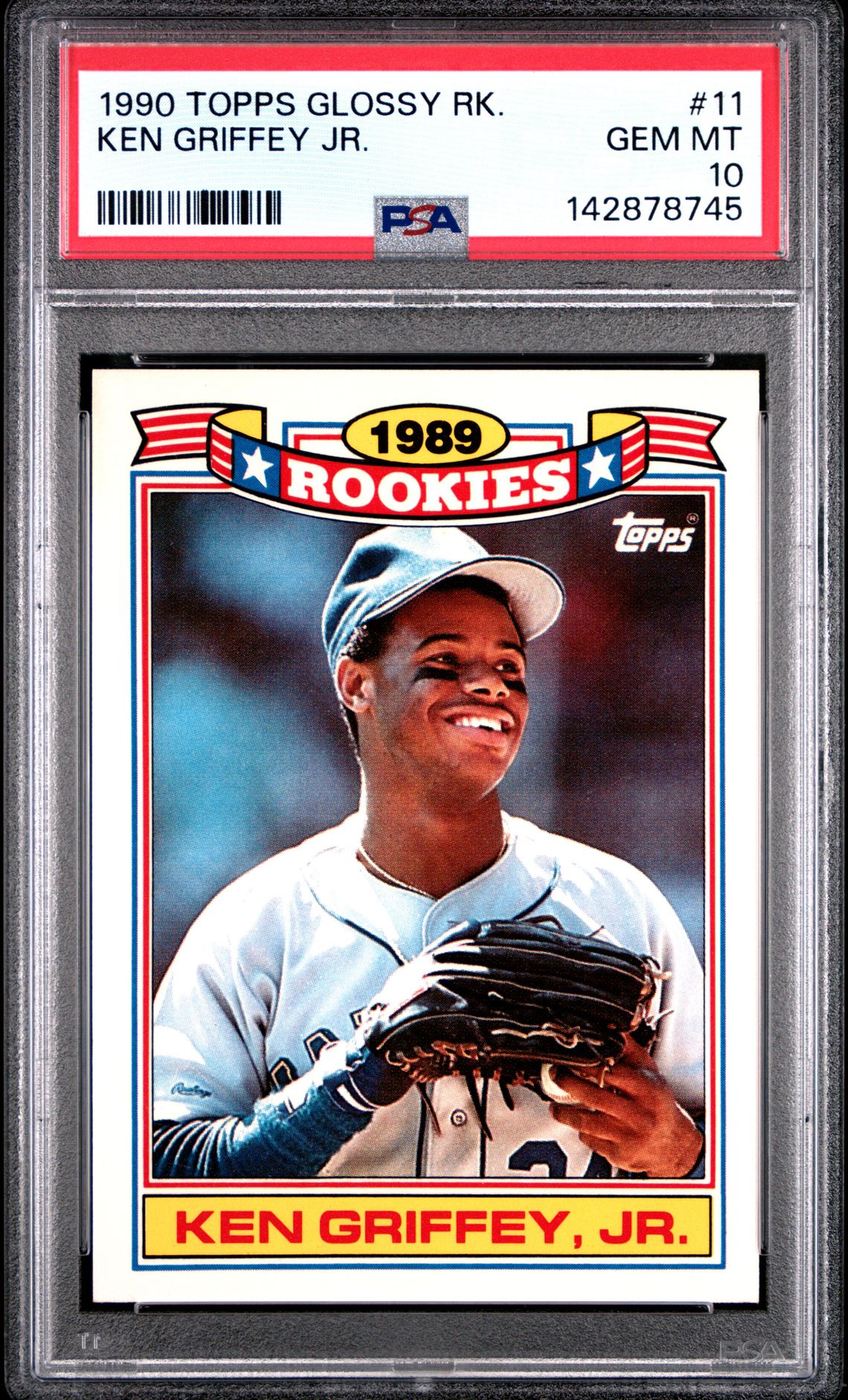 1990 Topps Glossy Rookies Ken Griffey Jr. #11 Gem Mt 10 front