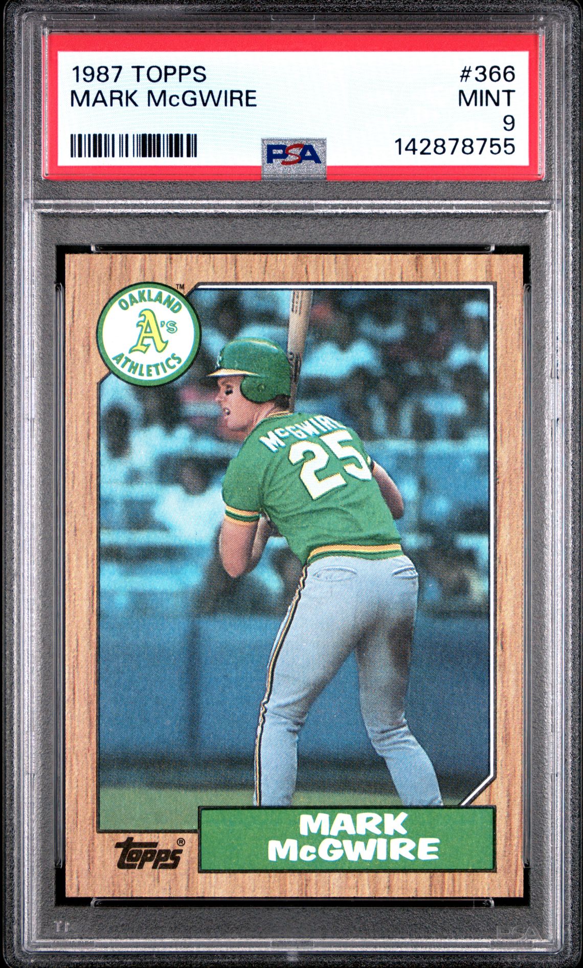1987 Topps Mark Mcgwire #366 Mint 9 front