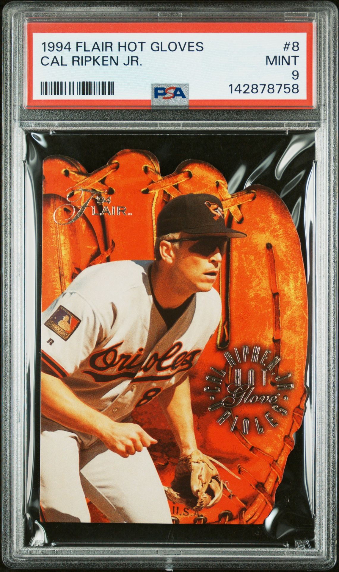 1994 Flair Hot Glove Cal Ripken Jr. #8 Mint 9 front