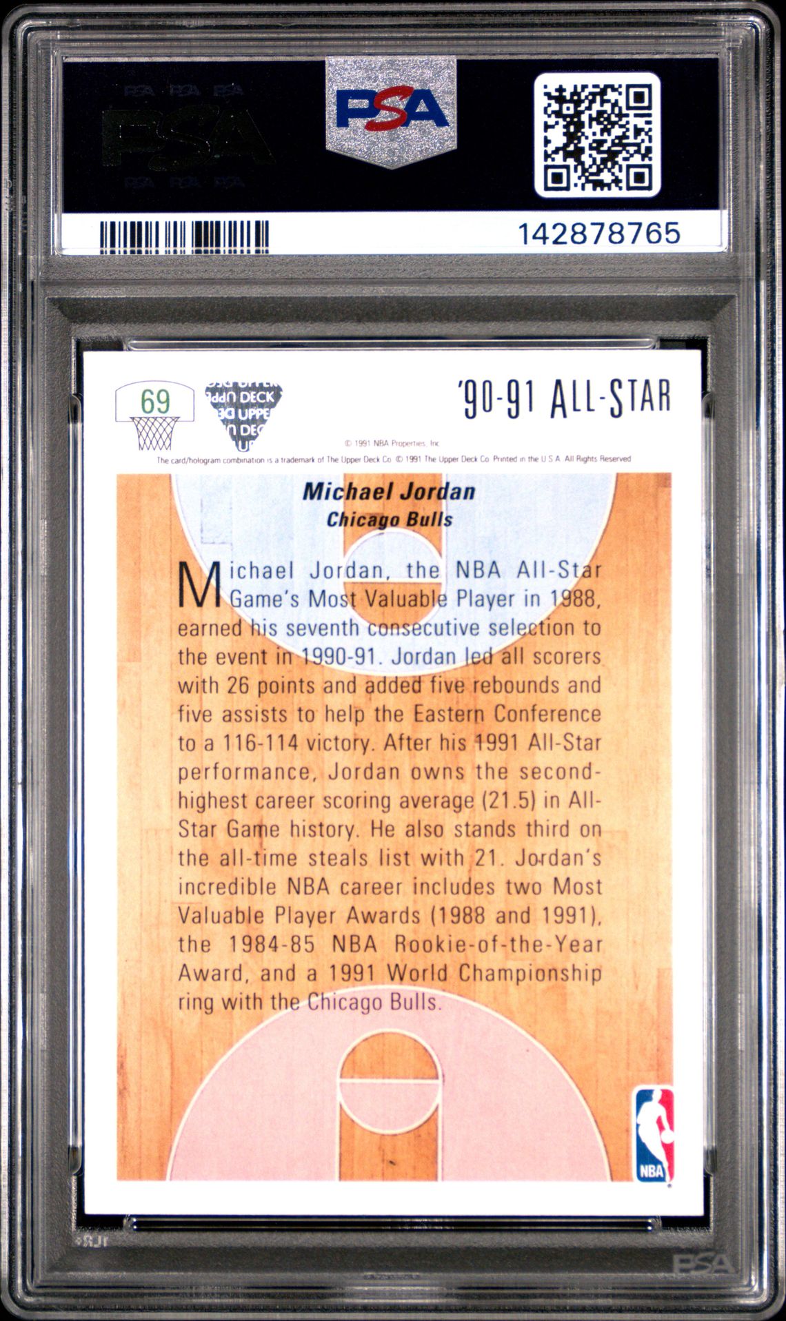 1991 Upper Deck Michael Jordan #69 Nm-Mt 8 back