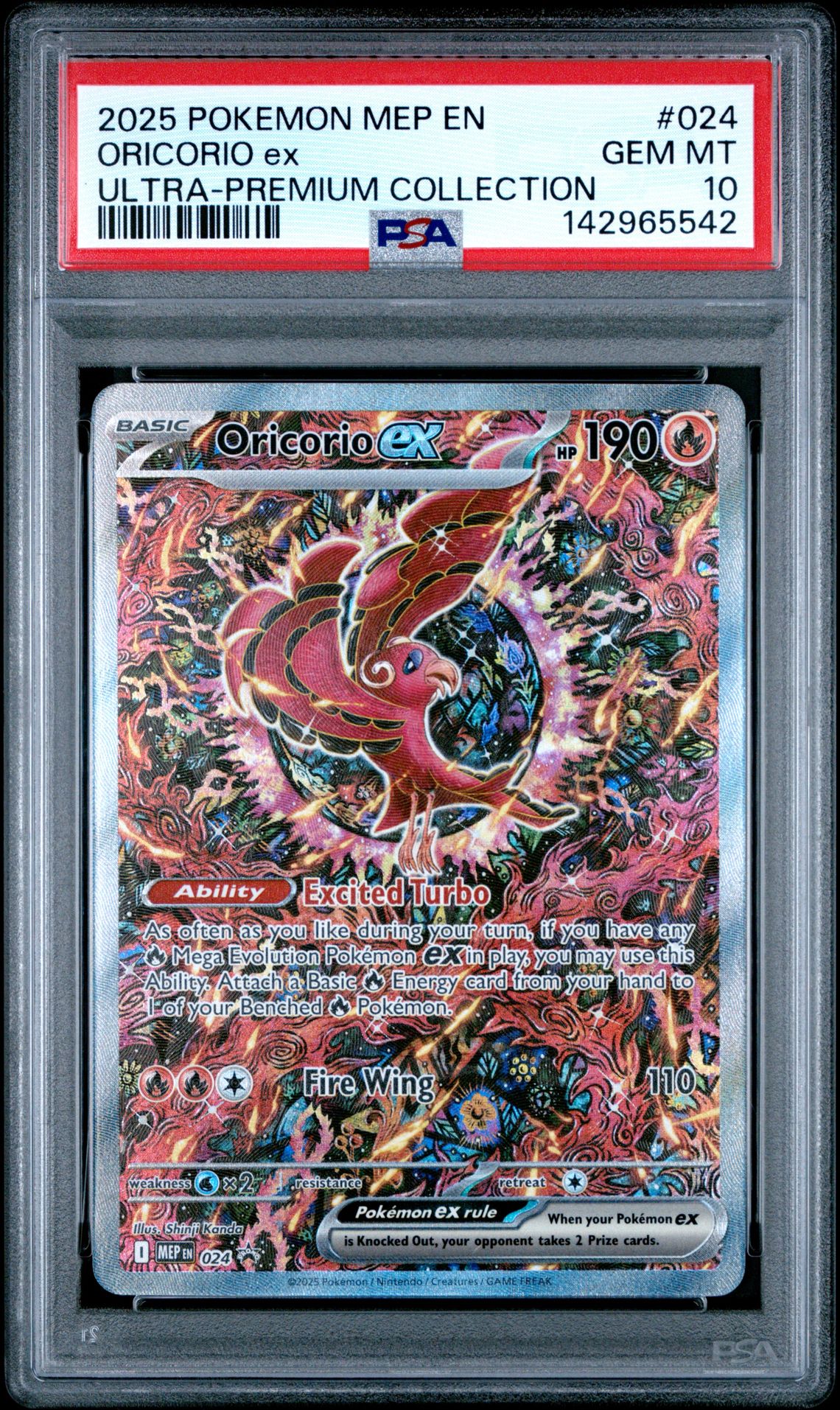 2025 Pokemon Mep En-Me Black Star Promo Oricorio Ex #024 (Ultra-Premium Collection) Gem Mt 10 front