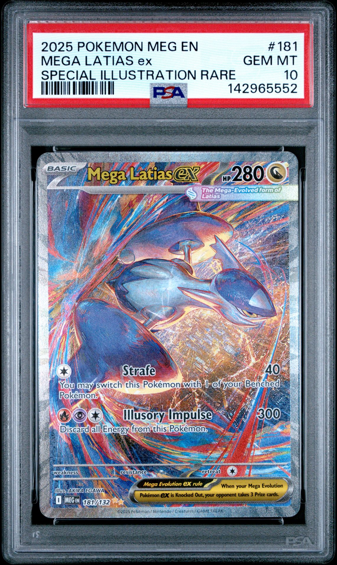 2025 Pokemon Meg En-Mega Evolution Mega Latias Ex #181 (Special Illustration Rare) Gem Mt 10 front