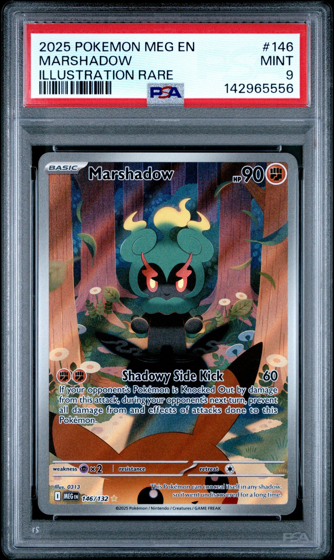 2025 Pokemon Meg En-Mega Evolution Marshadow #146 (Illustration Rare) Mint 9 front