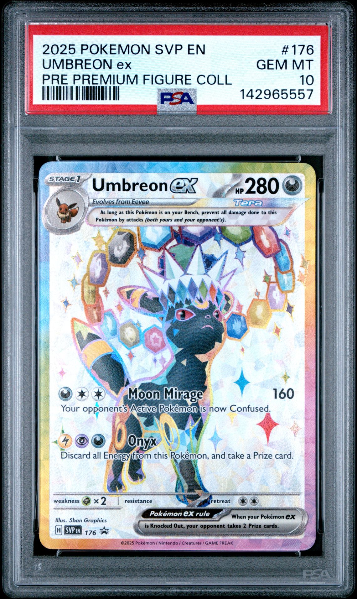 2025 Pokemon Svp En-Sv Black Star Promo Umbreon Ex #176 (Pre Premium Figure Coll) Gem Mt 10 front