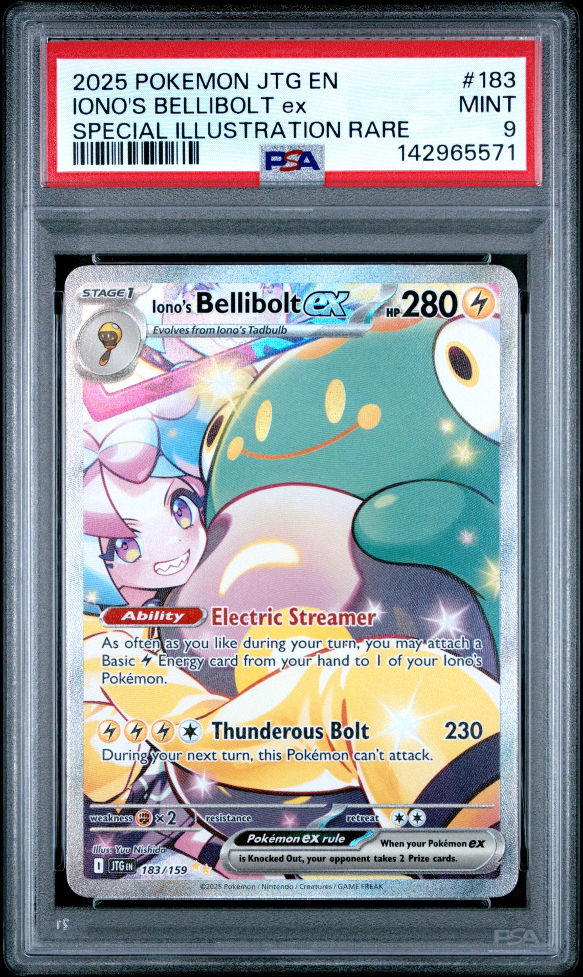 2025 Pokemon Jtg En-Journey Together Iono's Bellibolt Ex #183 (Special Illustration Rare) Mint 9 front