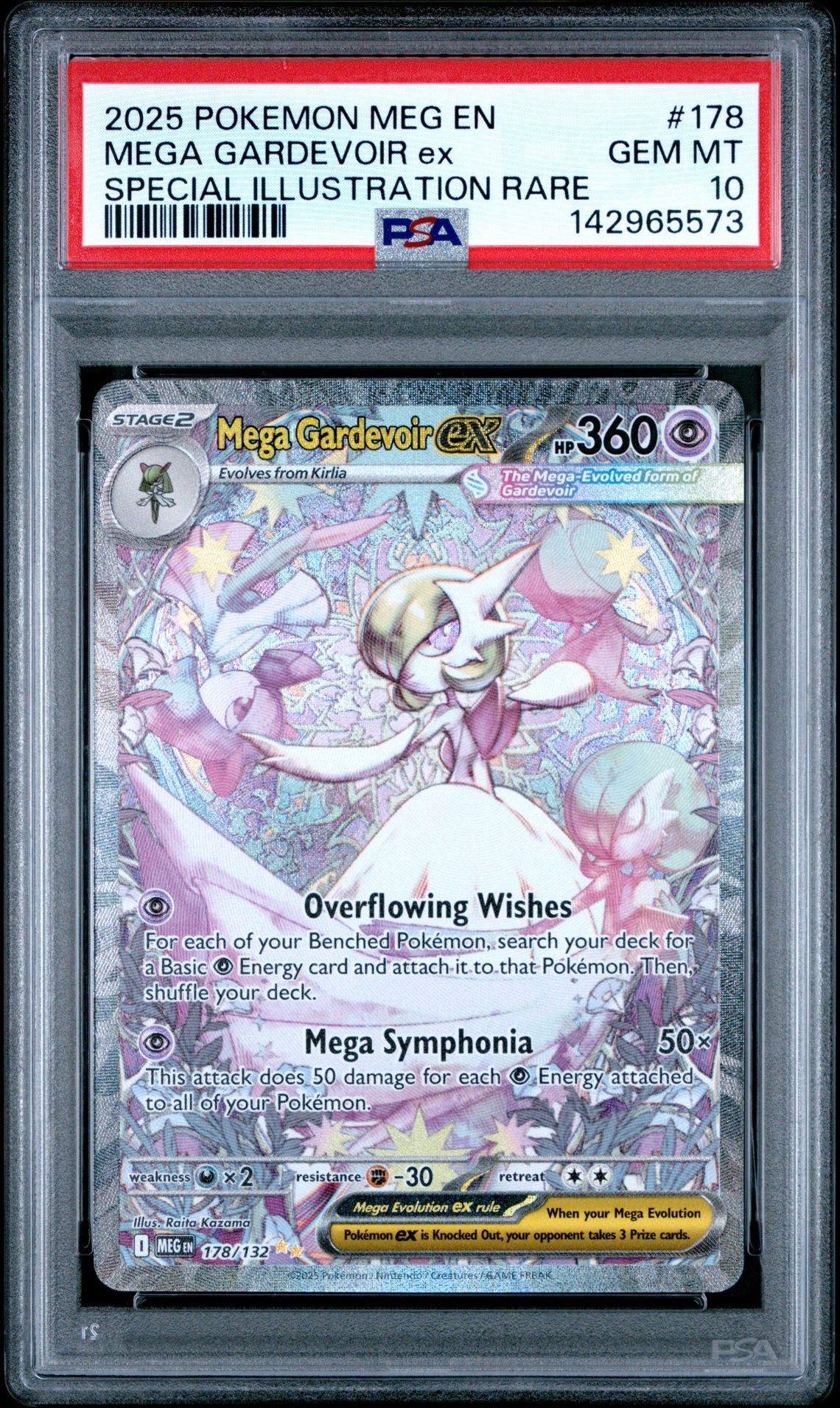 2025 Pokemon Meg En-Mega Evolution Mega Gardevoir Ex #178 (Special Illustration Rare) Gem Mt 10 front
