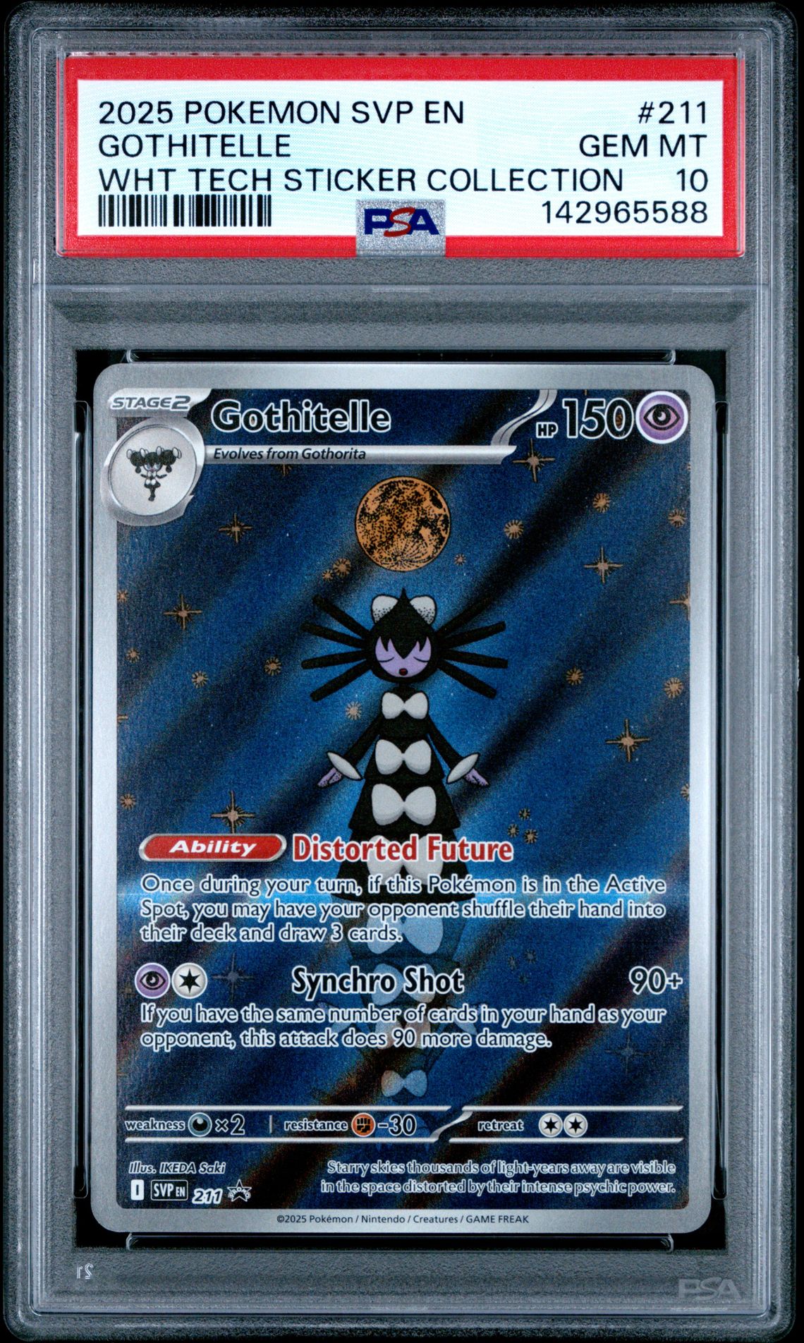 2025 Pokemon Svp En-Sv Black Star Promo Gothitelle #211 (Wht Tech Sticker Collection) Gem Mt 10 front
