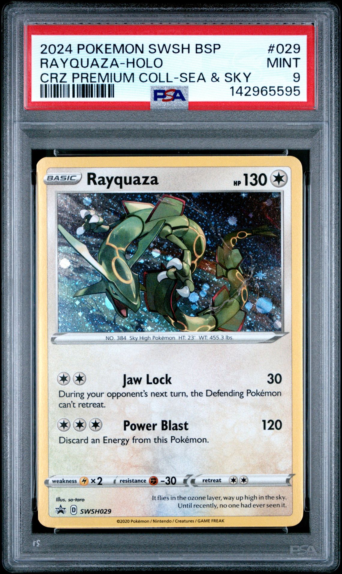 2024 Pokemon Swsh Black Star Promo Rayquaza-Holo #029 (Crz Premium Coll-Sea & Sky) Mint 9 front