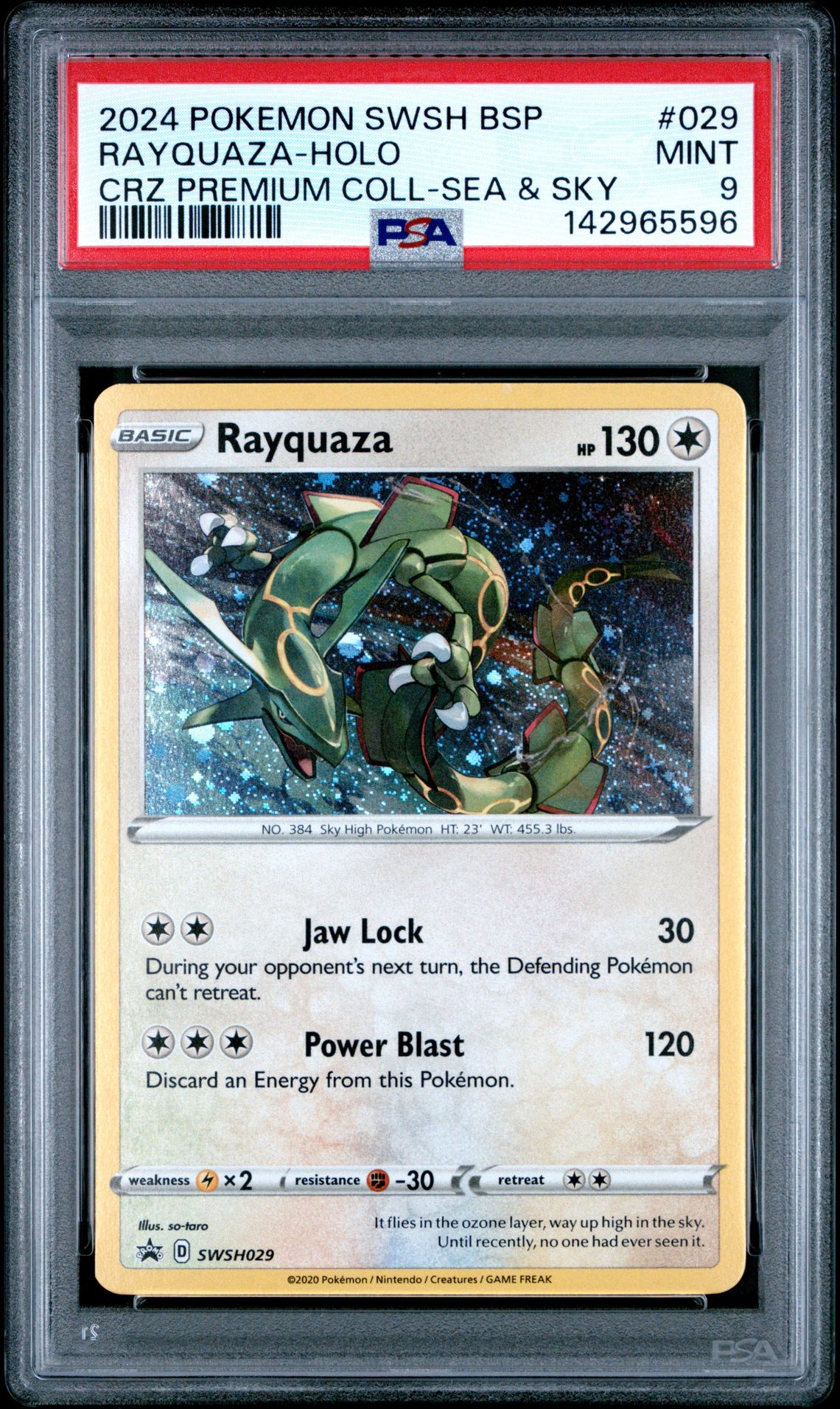 2024 Pokemon Swsh Black Star Promo Rayquaza-Holo #029 (Crz Premium Coll-Sea & Sky) Mint 9 front