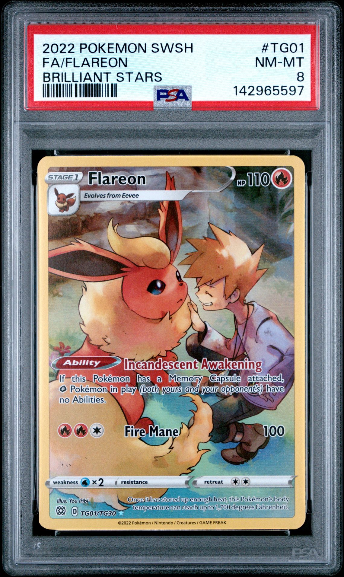 2022 Pokemon Sword & Shield Brilliant Stars Fa/Flareon #Tg01 (Brilliant Stars) Nm-Mt 8 front