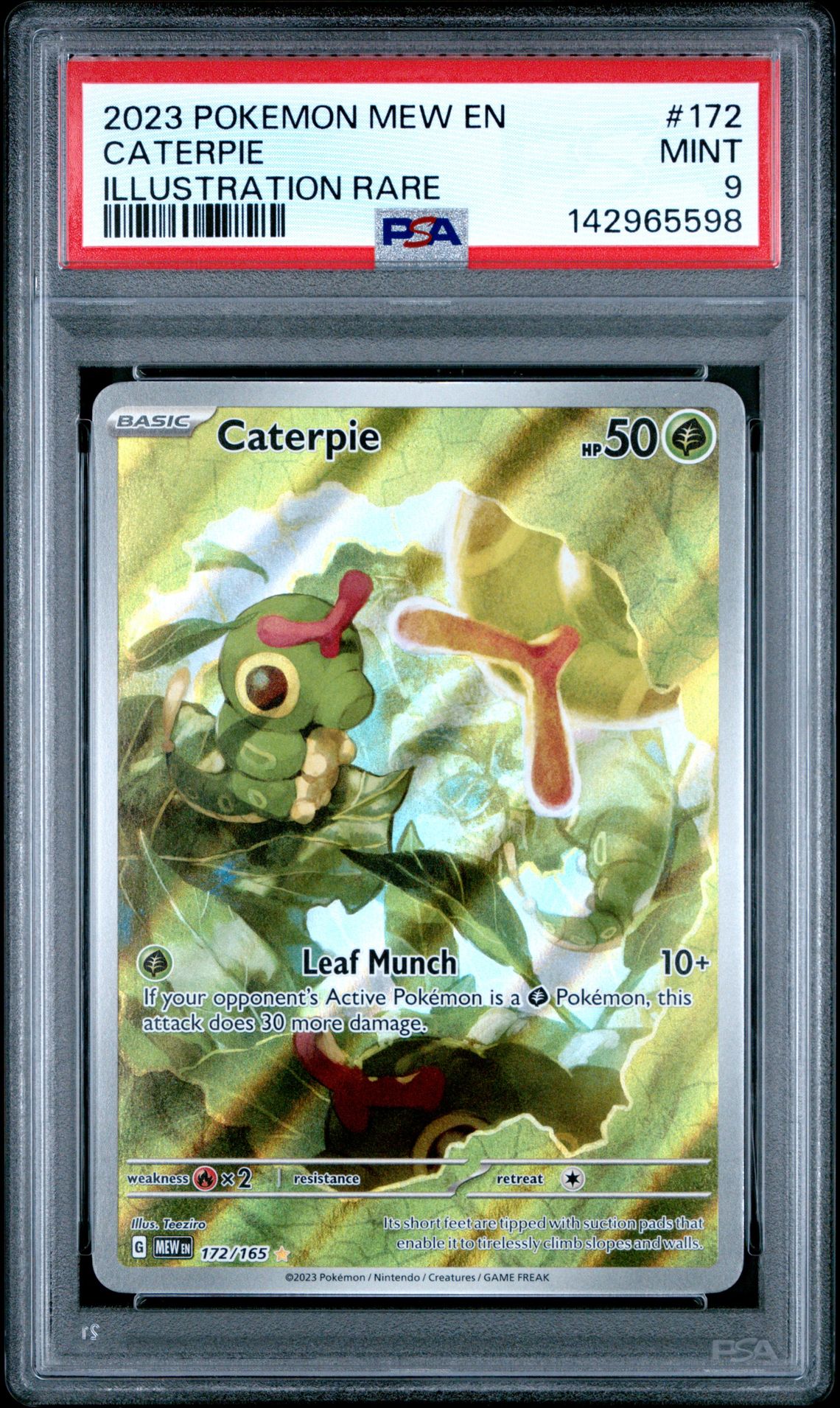 2023 Pokemon Mew En-151 Caterpie #172 (Illustration Rare) Mint 9 front