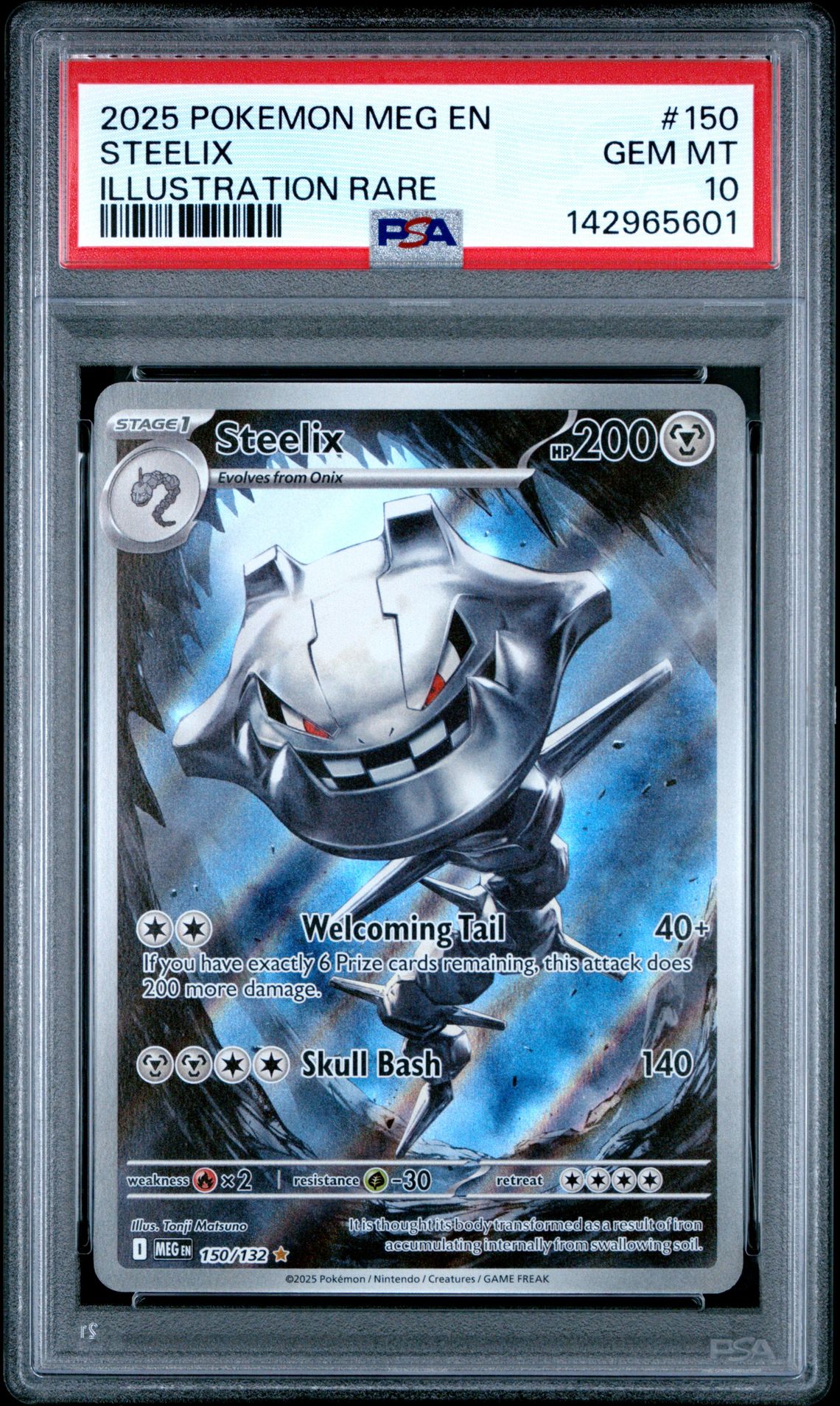 2025 Pokemon Meg En-Mega Evolution Steelix #150 (Illustration Rare) Gem Mt 10 front