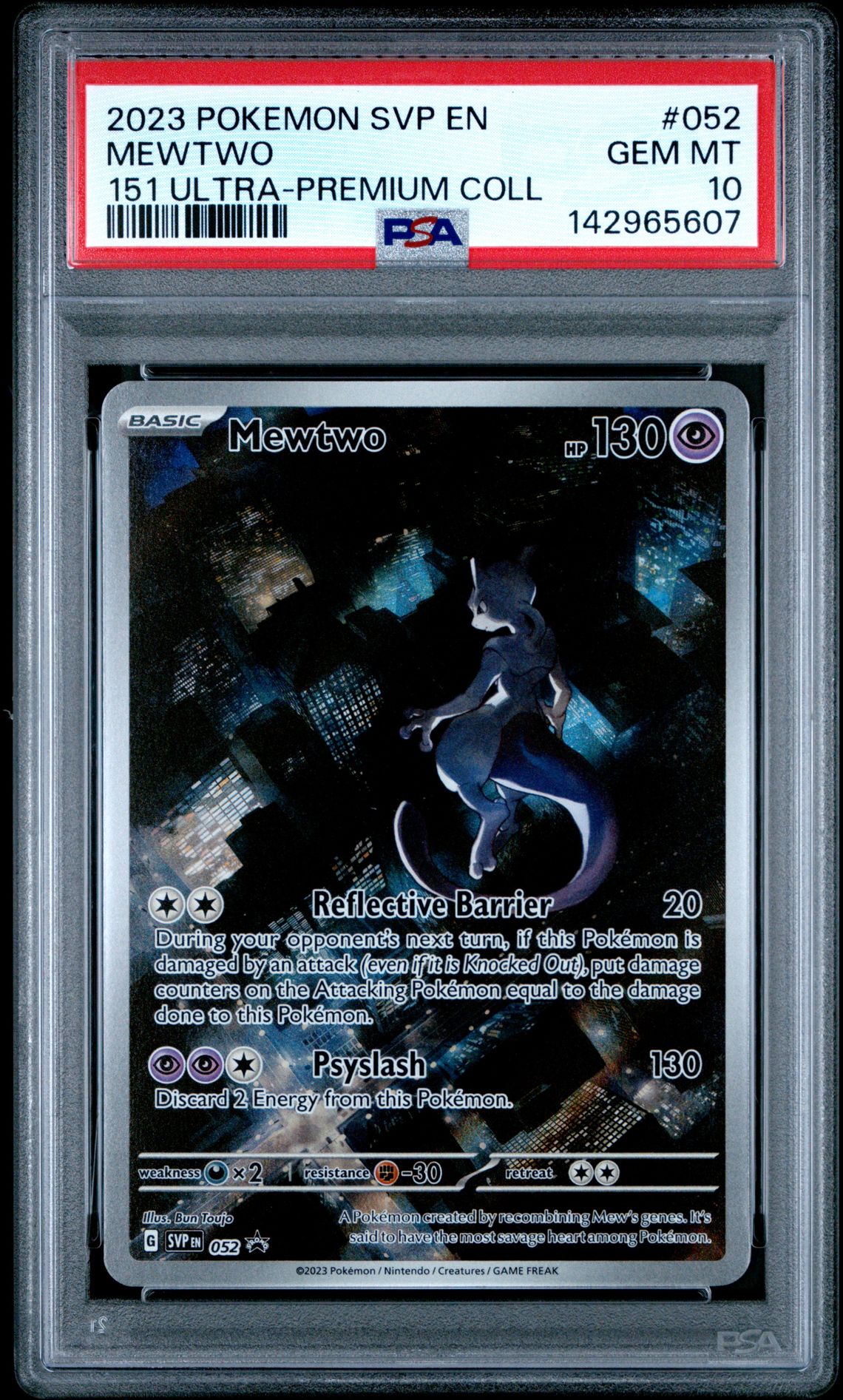 2023 Pokemon Svp En-Sv Black Star Promo Mewtwo #052 (151 Ultra-Premium Coll) Gem Mt 10 front