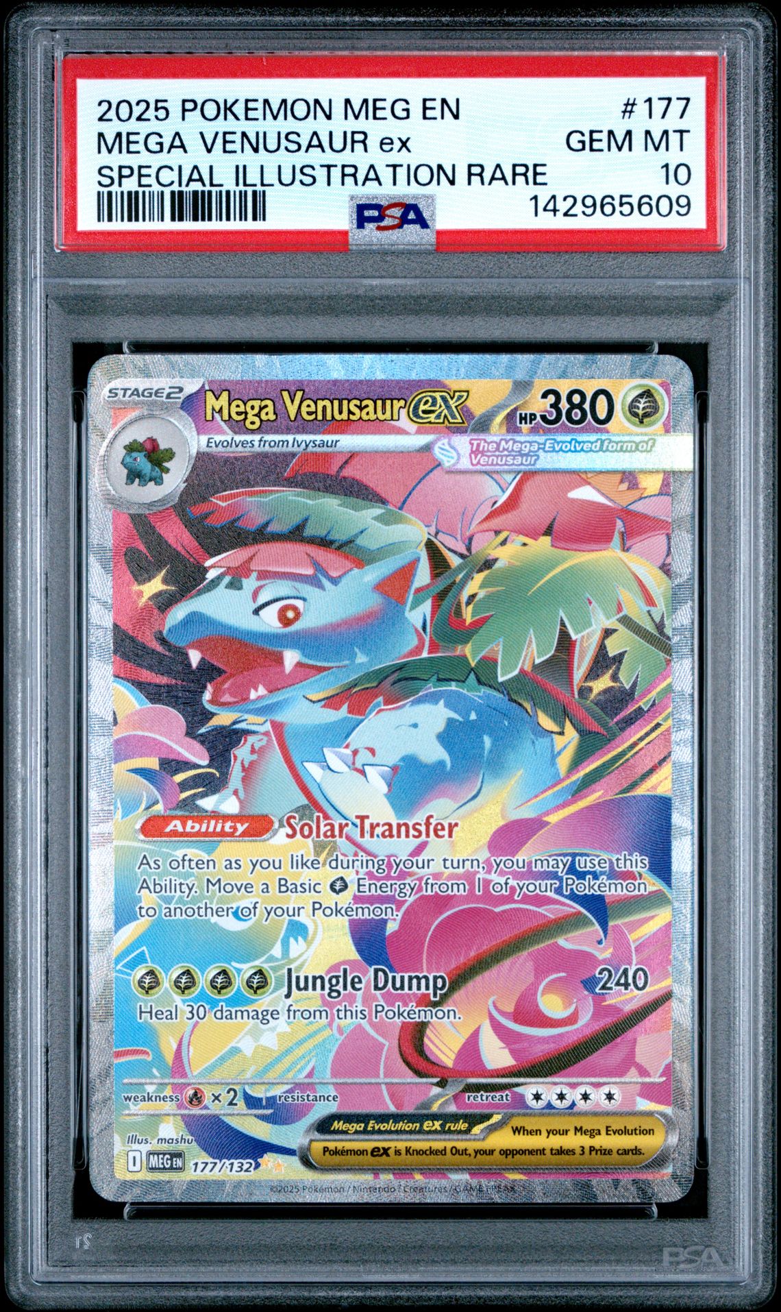 2025 Pokemon Meg En-Mega Evolution Mega Venusaur Ex #177 (Special Illustration Rare) Gem Mt 10 front