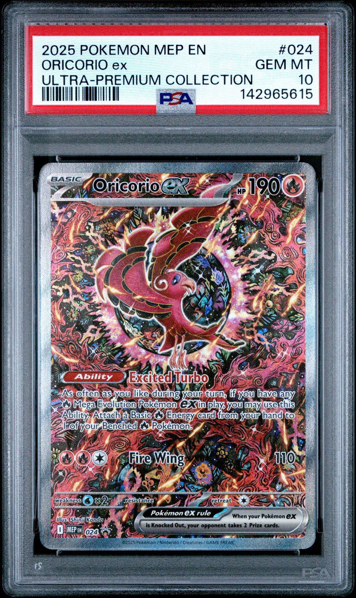 2025 Pokemon Mep En-Me Black Star Promo Oricorio Ex #024 (Ultra-Premium Collection) Gem Mt 10 front