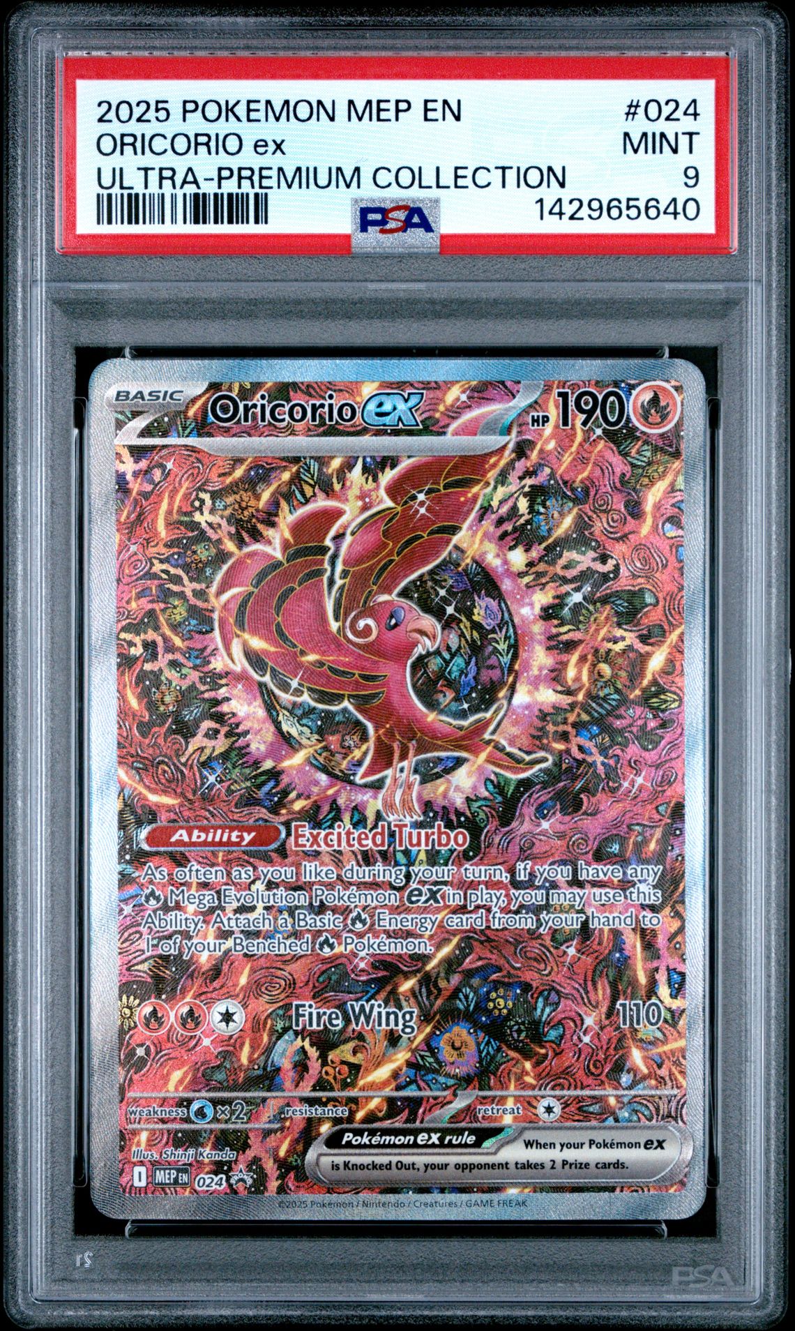 2025 Pokemon Mep En-Me Black Star Promo Oricorio Ex #024 (Ultra-Premium Collection) Mint 9 front