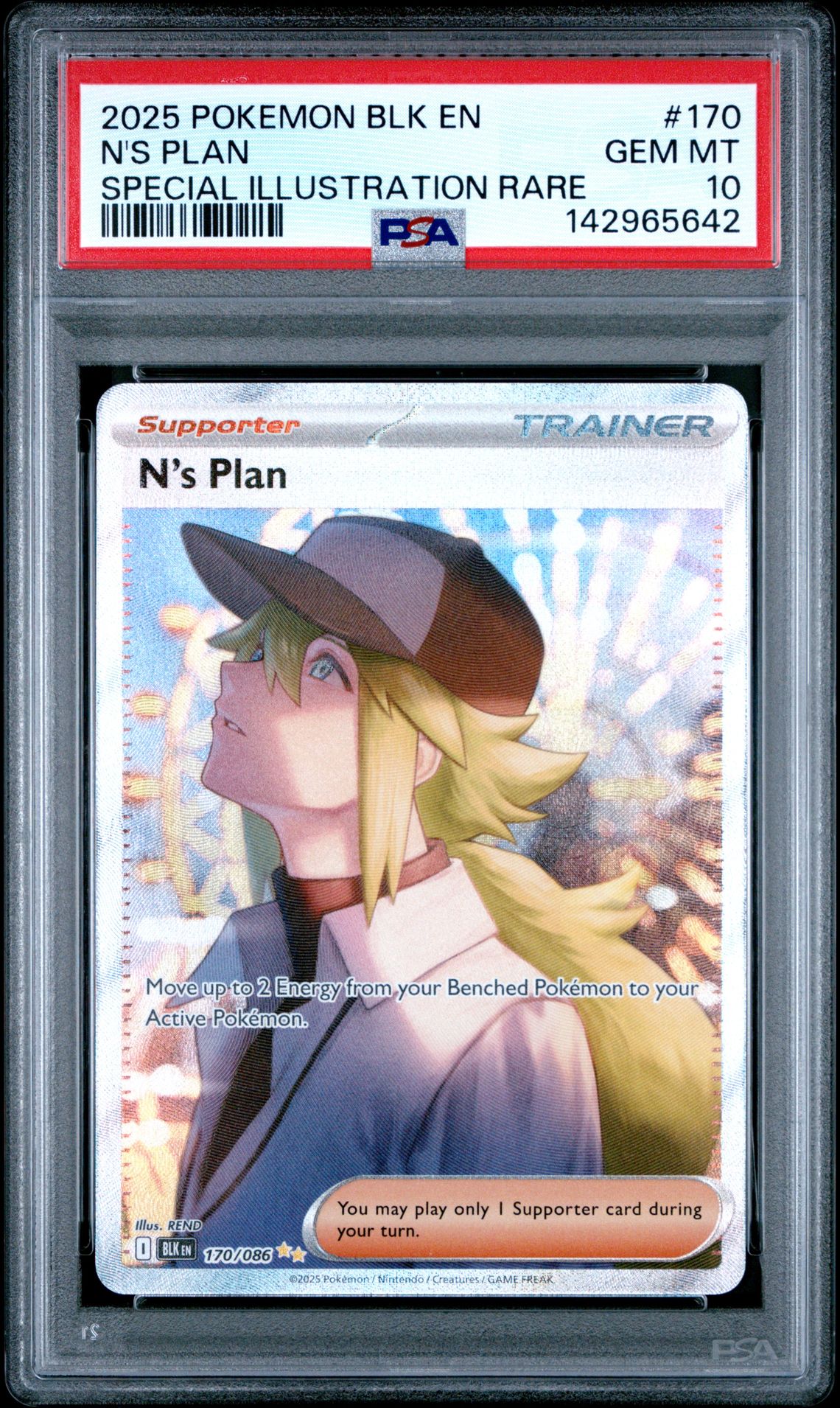 2025 Pokemon Blk En-Black Bolt N's Plan #170 (Special Illustration Rare) Gem Mt 10 front