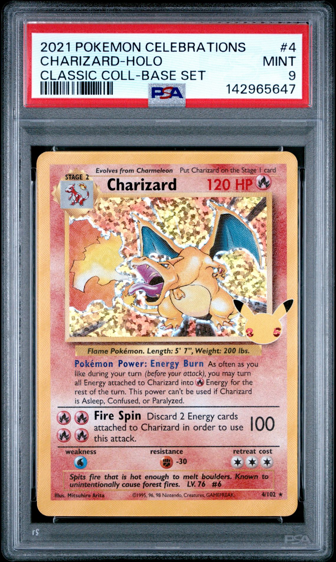2021 Pokemon Celebrations Classic Collection Charizard-Holo #4 (Classic Coll-Base Set) Mint 9 front