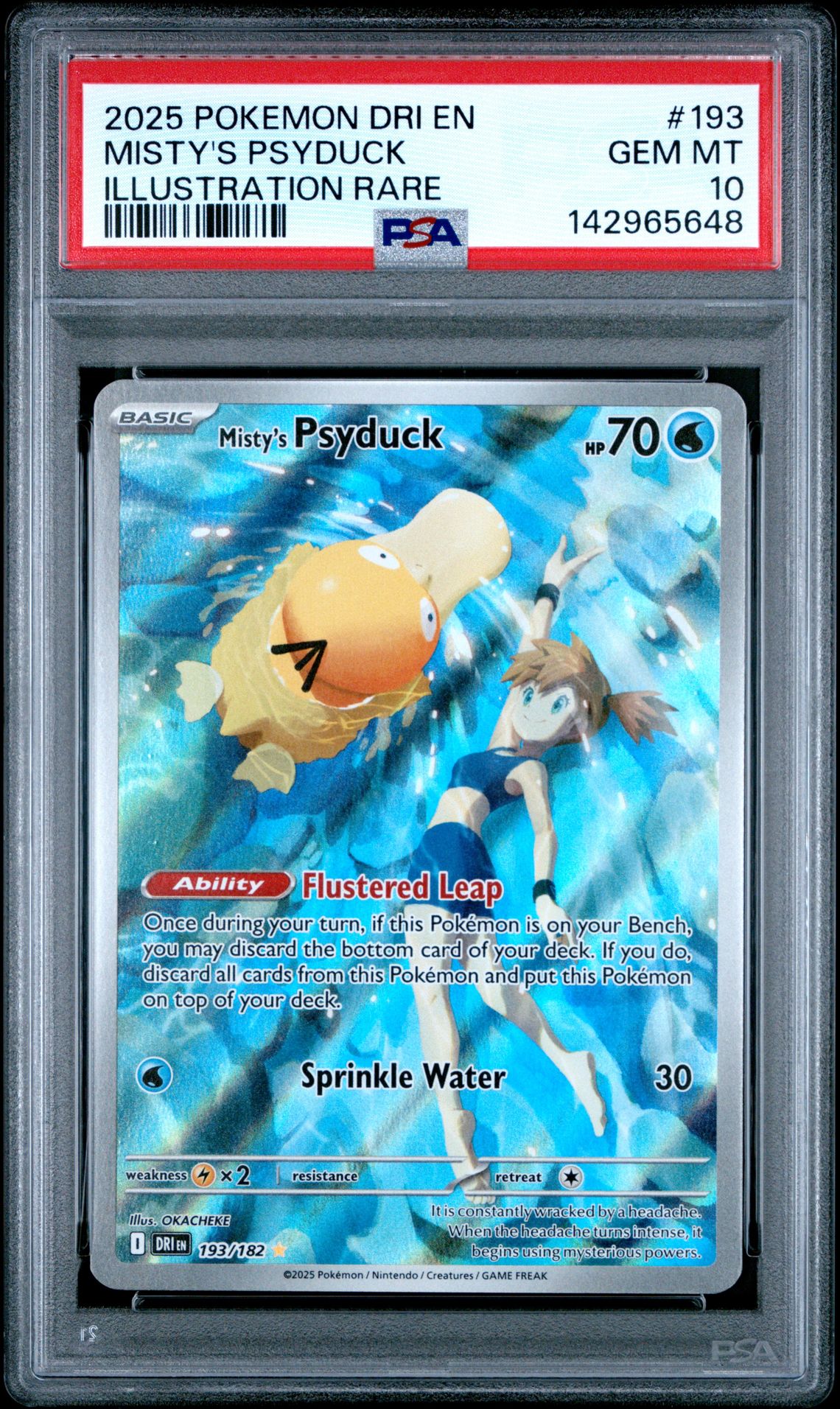 2025 Pokemon Dri En-Destined Rivals Misty's Psyduck #193 (Illustration Rare) Gem Mt 10 front