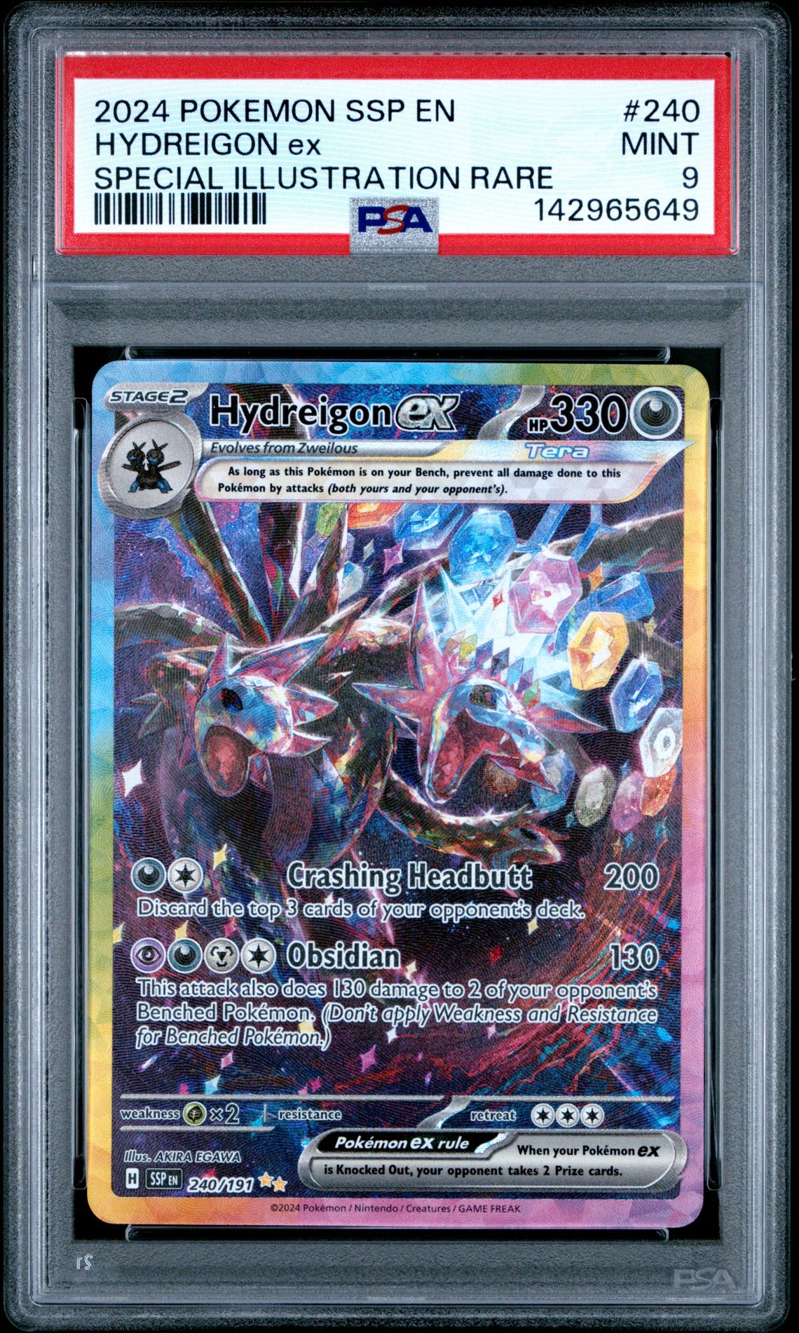 2024 Pokemon Ssp En-Surging Sparks Hydreigon Ex #240 (Special Illustration Rare) Mint 9 front
