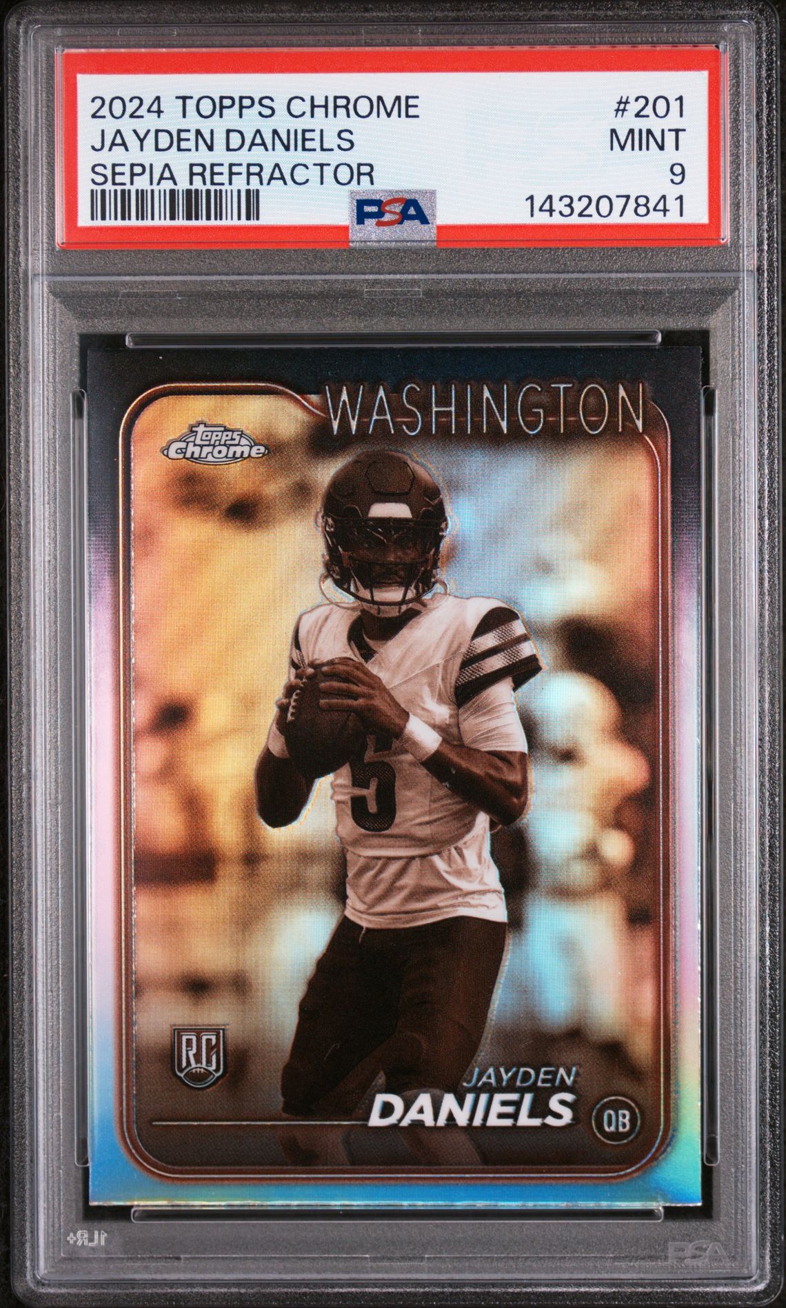2024 Topps Chrome TOPPS CHROME SEPIA REFRACTOR #201 Jayden Daniels front